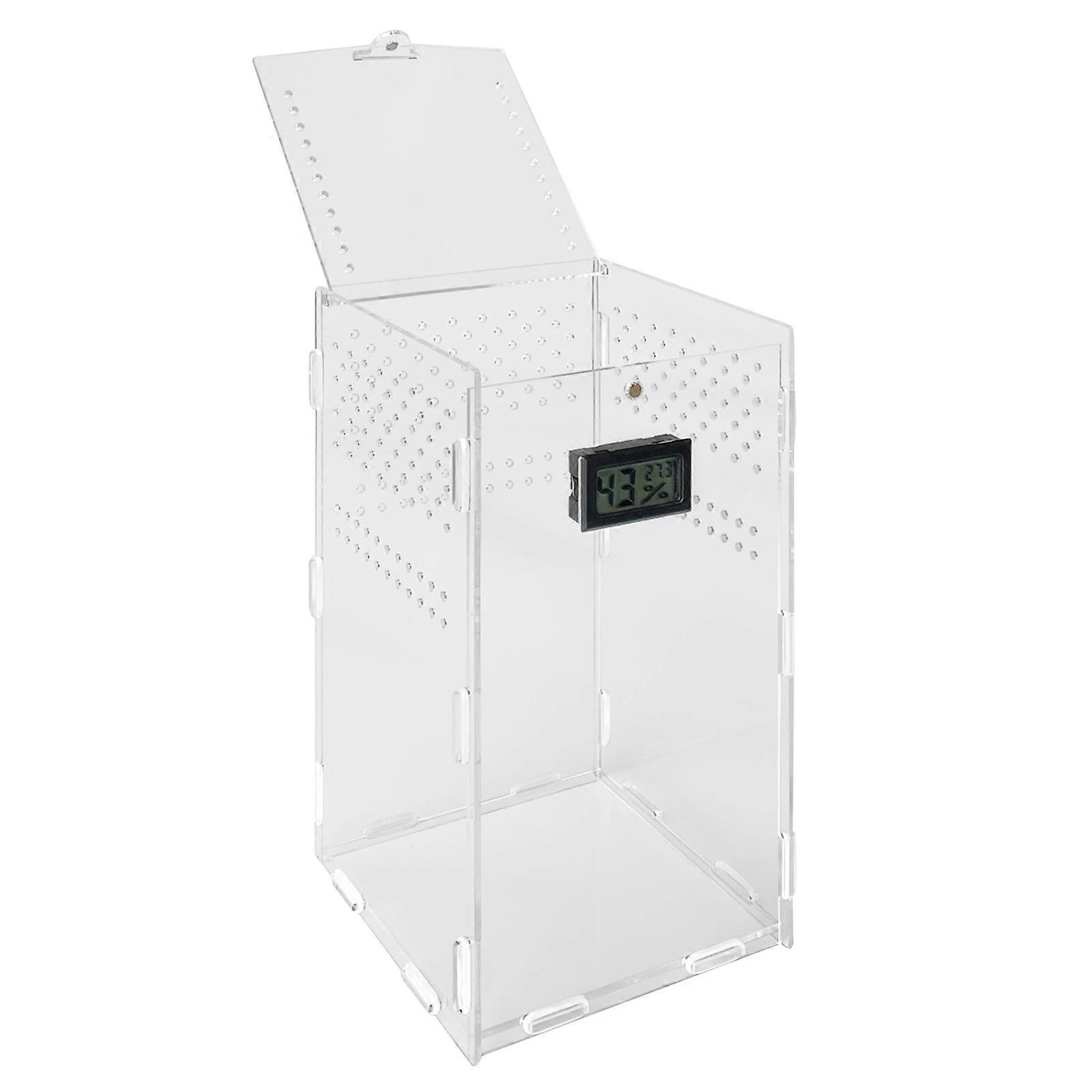 Insect Feeding Box Clear Container Acrylic Terrariums for Spiders Small Snake Reptiles Carriers Easy to Assemble Multicolor