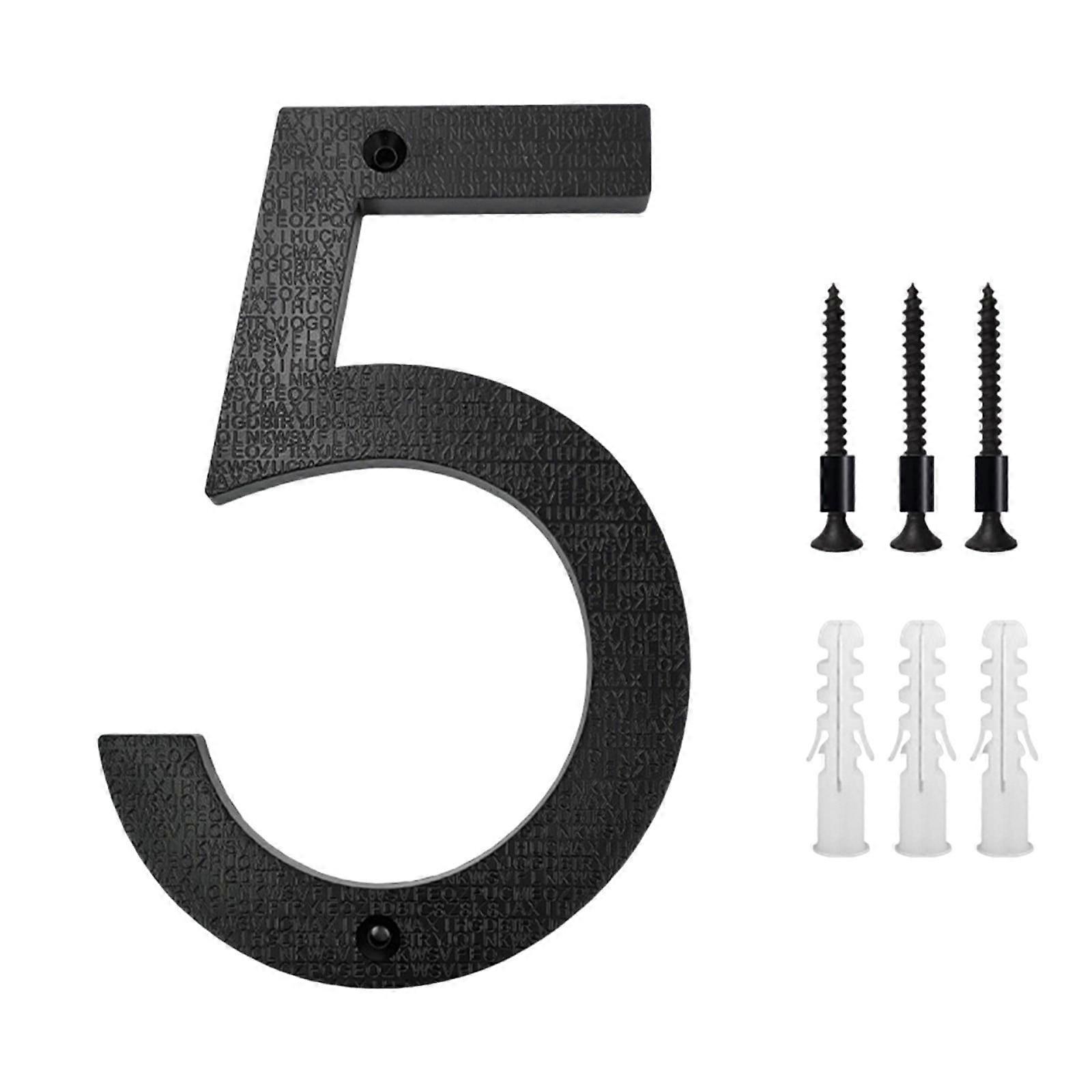 YiFudd 5 Inch Modern Metal House Numbers Black Door Number House Address Letters And Numbers For Outside Signs