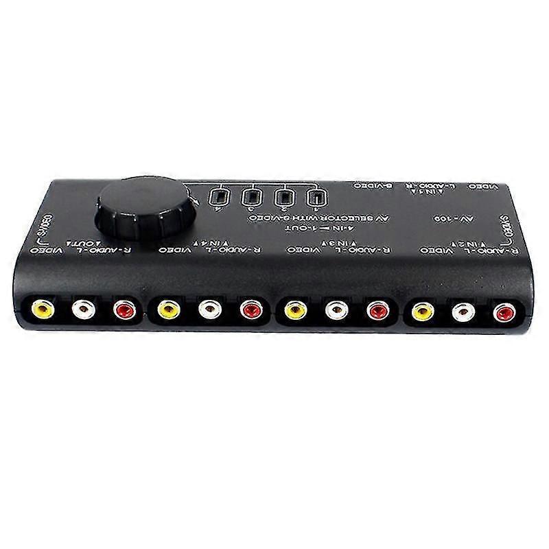4-in-1 Out Av Rca Switch Box Av Audio Video Switcher 4 Way Splitter, Versterker Meerdere Display Sho