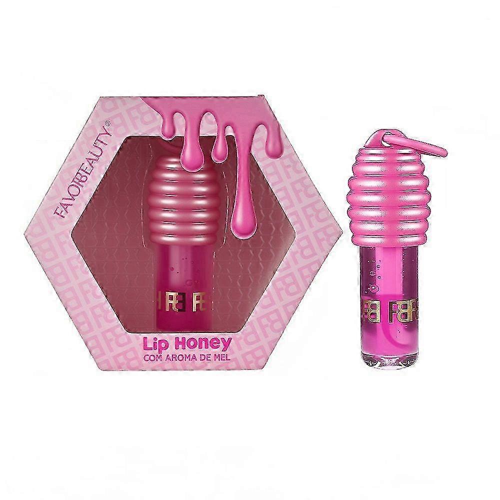 Moisturizing Honey Lip Gloss, Clear Honey Lip Oil Gloss with Chubby Tip Applicator, Hydrating Non-Sticky Shine, Nourishing Lip Plumper Balm for Soft S