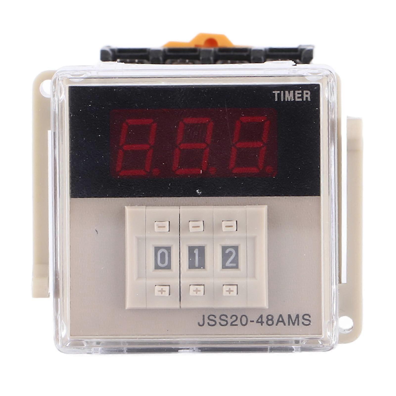 AC Digital Delay Timer Relay JSS20 48AMS Adjustable 1 999 Seconds Power On Delay Timer with LED Display for Industrial Automation Control