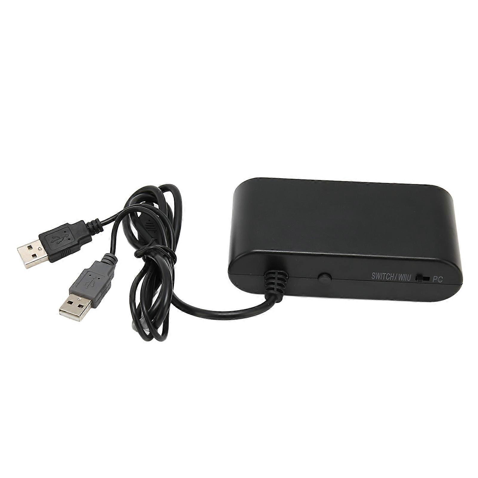 GC Controller Adapter 4 Ports 3 in 1 Game Controller Adapter with Turobo Function for Switch for Wii U PC