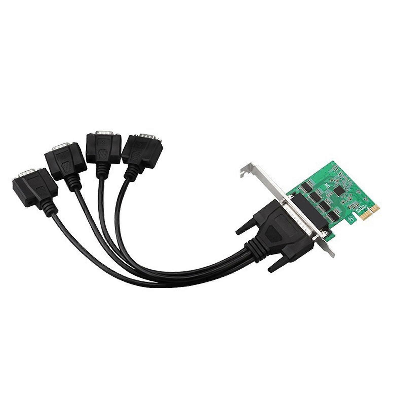 PCIe 1x to RS232 Expansion Card with Cable for Desktop Industrial Control Machine, Communication; Led Control Multicolor