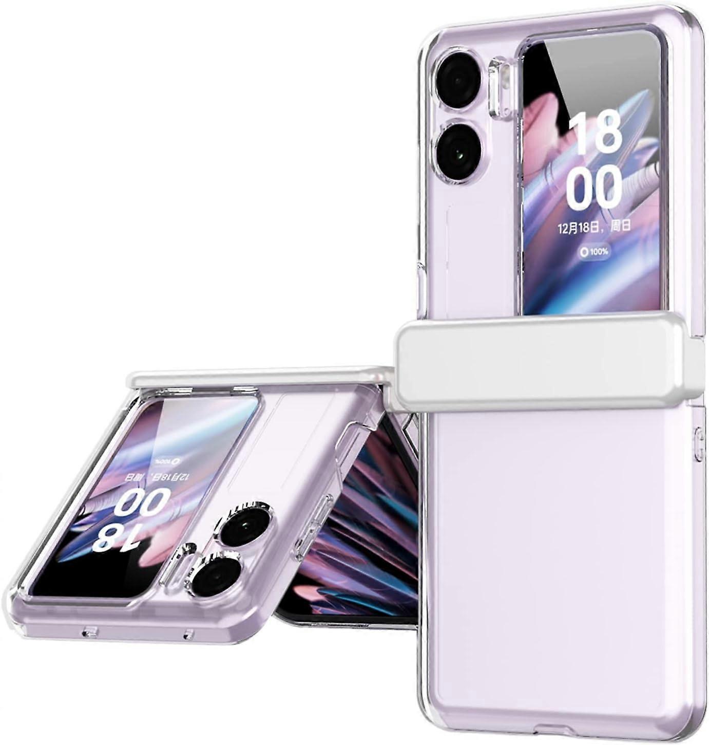 LINLIN Case for compatible with OPPO Find N2 Flip Phone Case with Small Screen Protector & Hinge Magnet Comfortable Design Accurate Hole Position