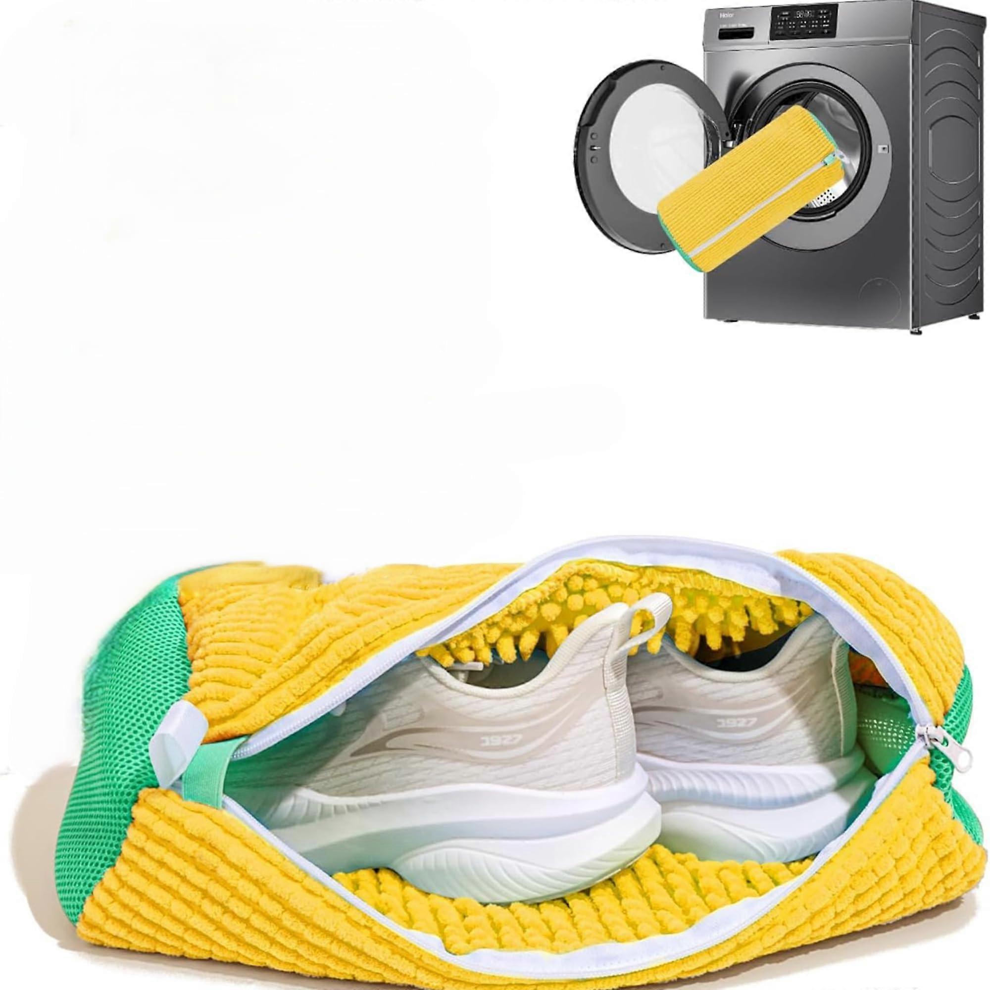 Shoe Washing Bag with Breathable Double Mesh and Zipper for Sneakers and Running Shoes