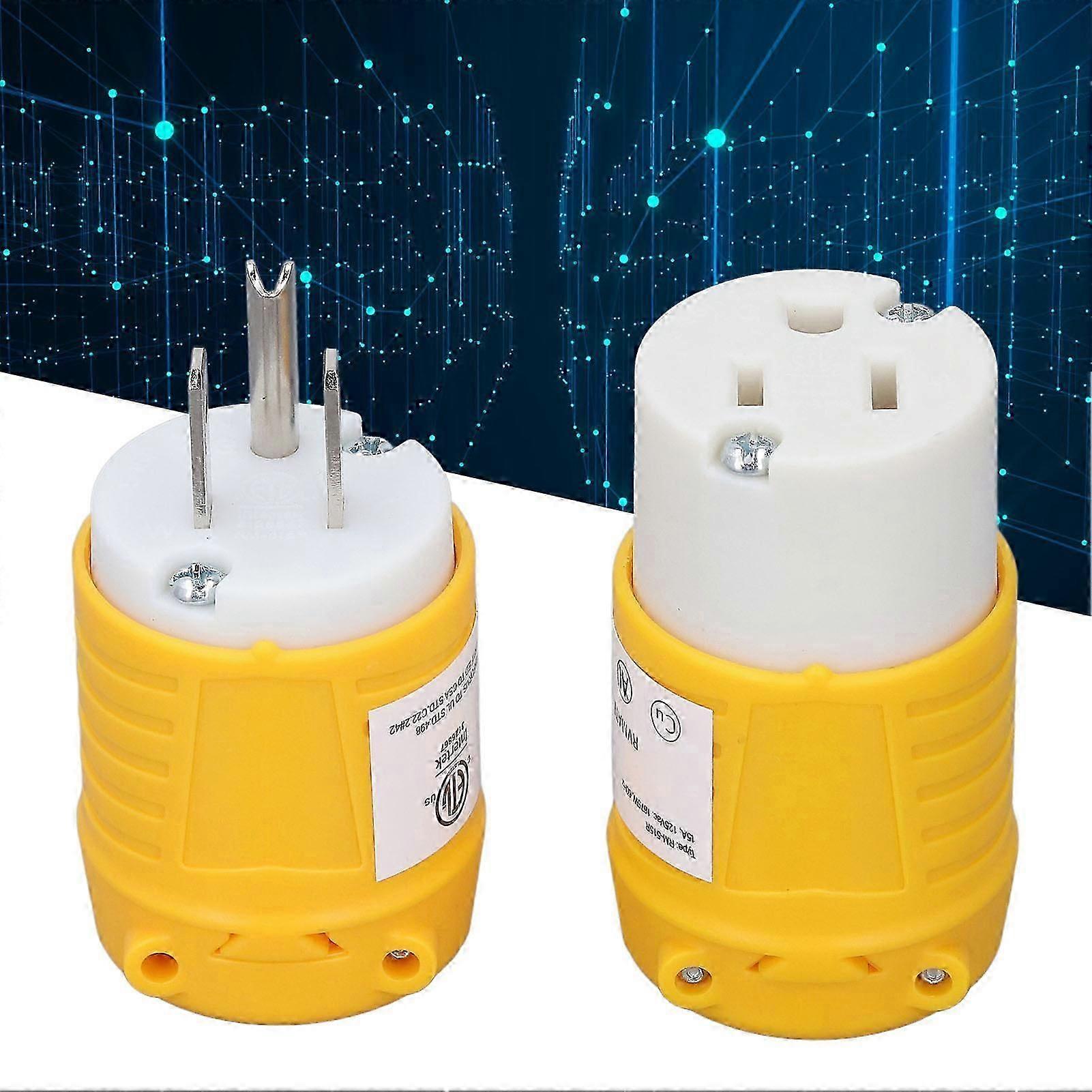 15A NEMA 5 15P Plug with 15R Socket Electrical Replacement