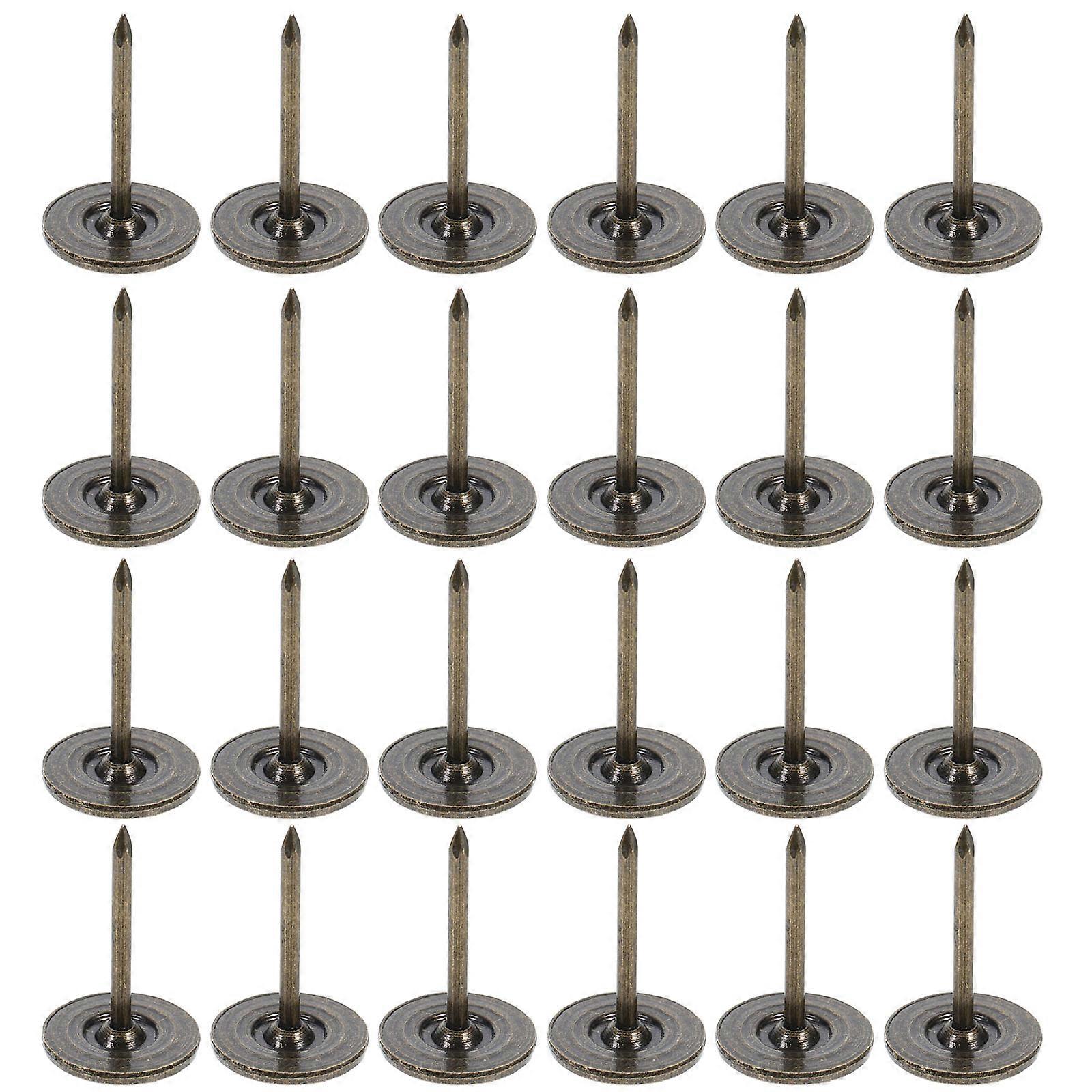 Thumb Tacks for Wall Nails Flat Head Decorative Iron 100Pcs Dark Brown