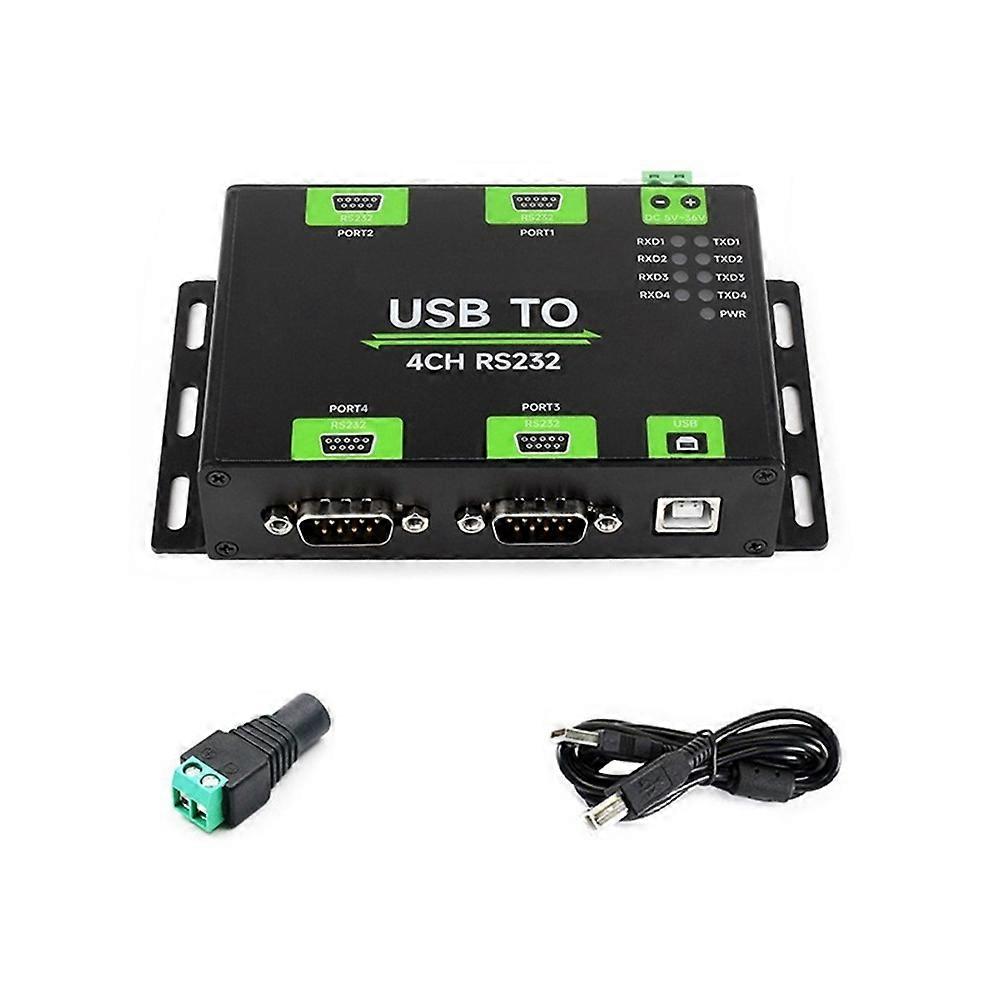 Industriell isolerad USB till 4-kanalig RS232-omvandlare USB till seriell adapter FT4232HL Chip Wind/Linux/Android, RS232 haneport