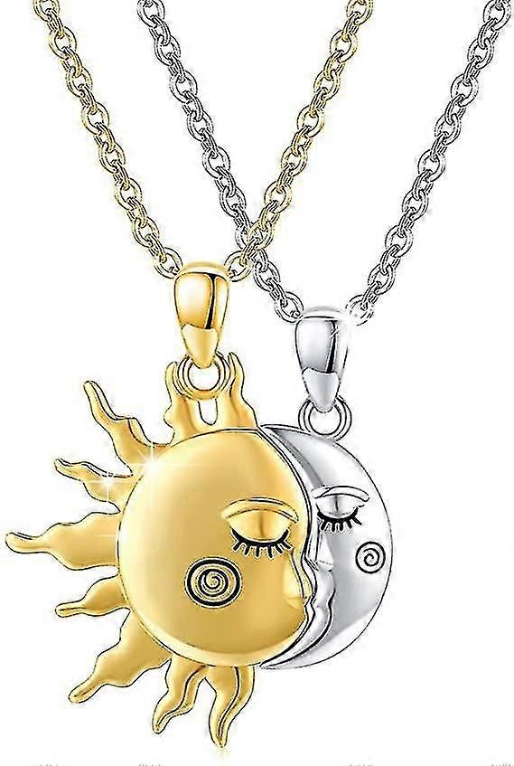 Sun and Moon Matching Necklace Set for Couples