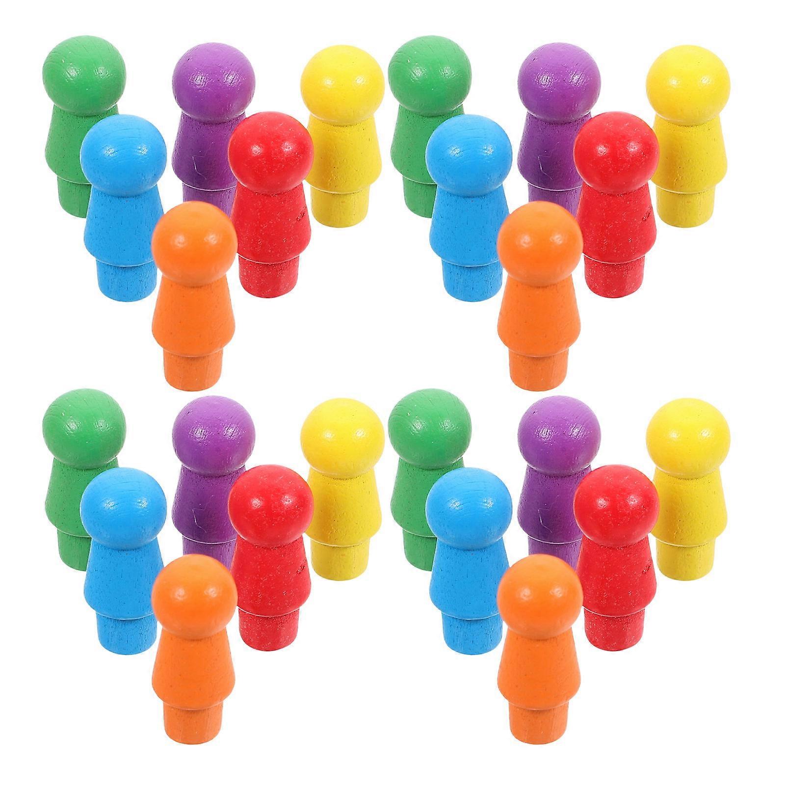 60pcs Games Board Chess Wooden Chess Colorful Chess  Game Chess Flight Chess Pieces