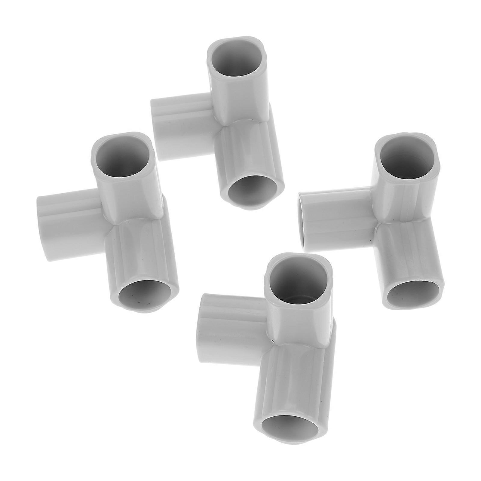 Light Grey PVC for Shelf 4Pcs Durable Pipe Connectors