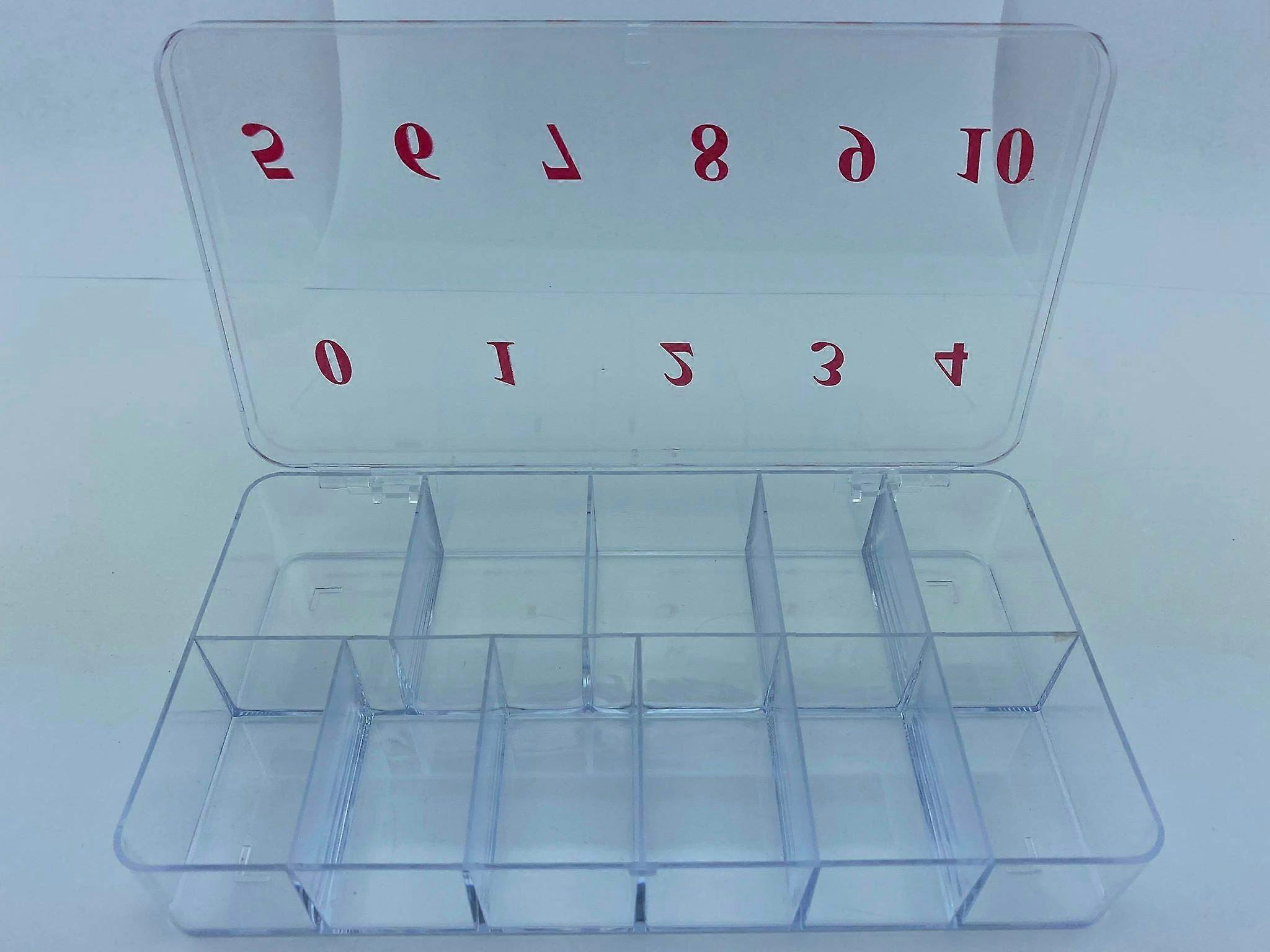Nail Tip Storage Box Clear Hard Acrylic Case with 11 Cell Sizes 010 Durable Organizer