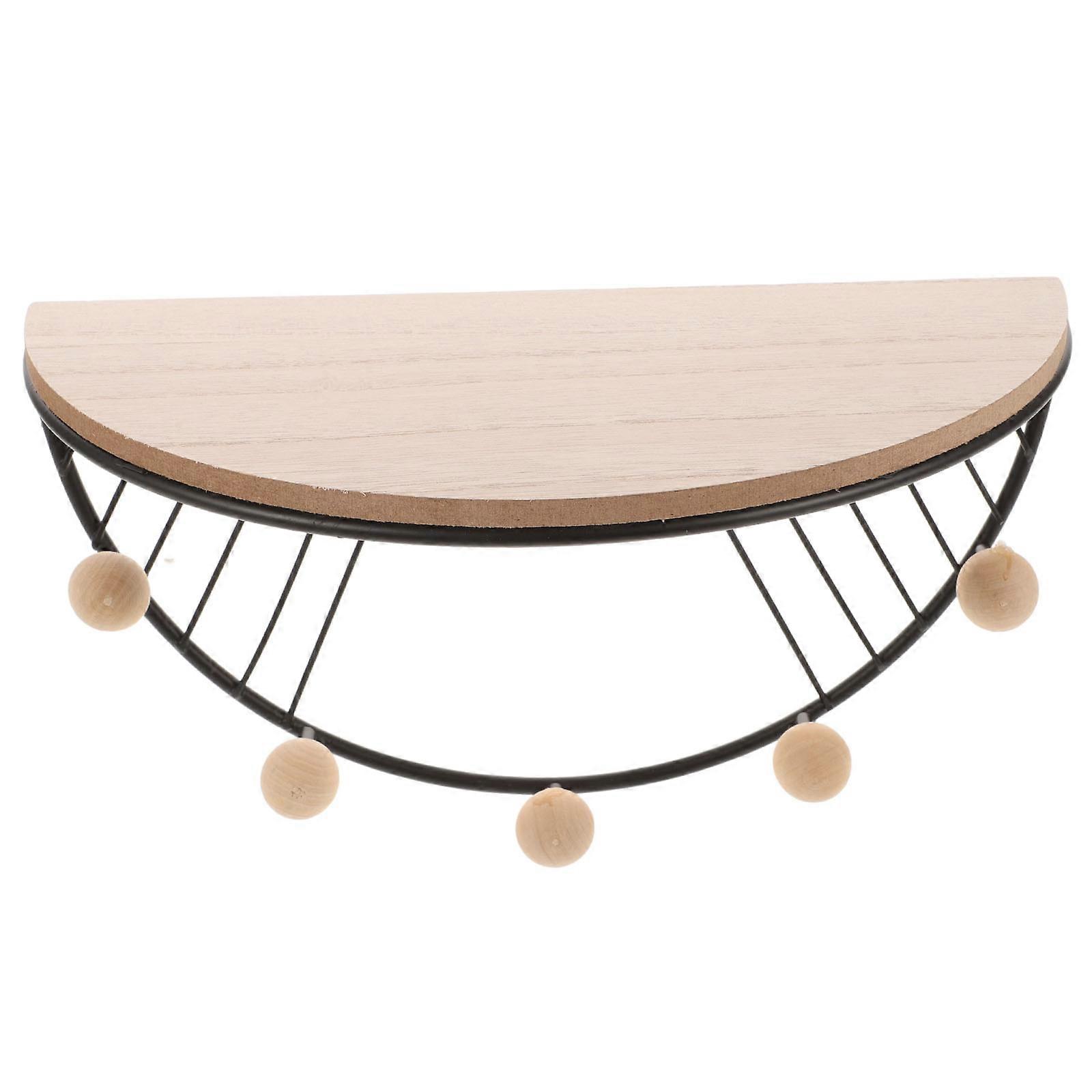 Creative Floating Holder Wall Shelf for Kitchen Use Metal Wood