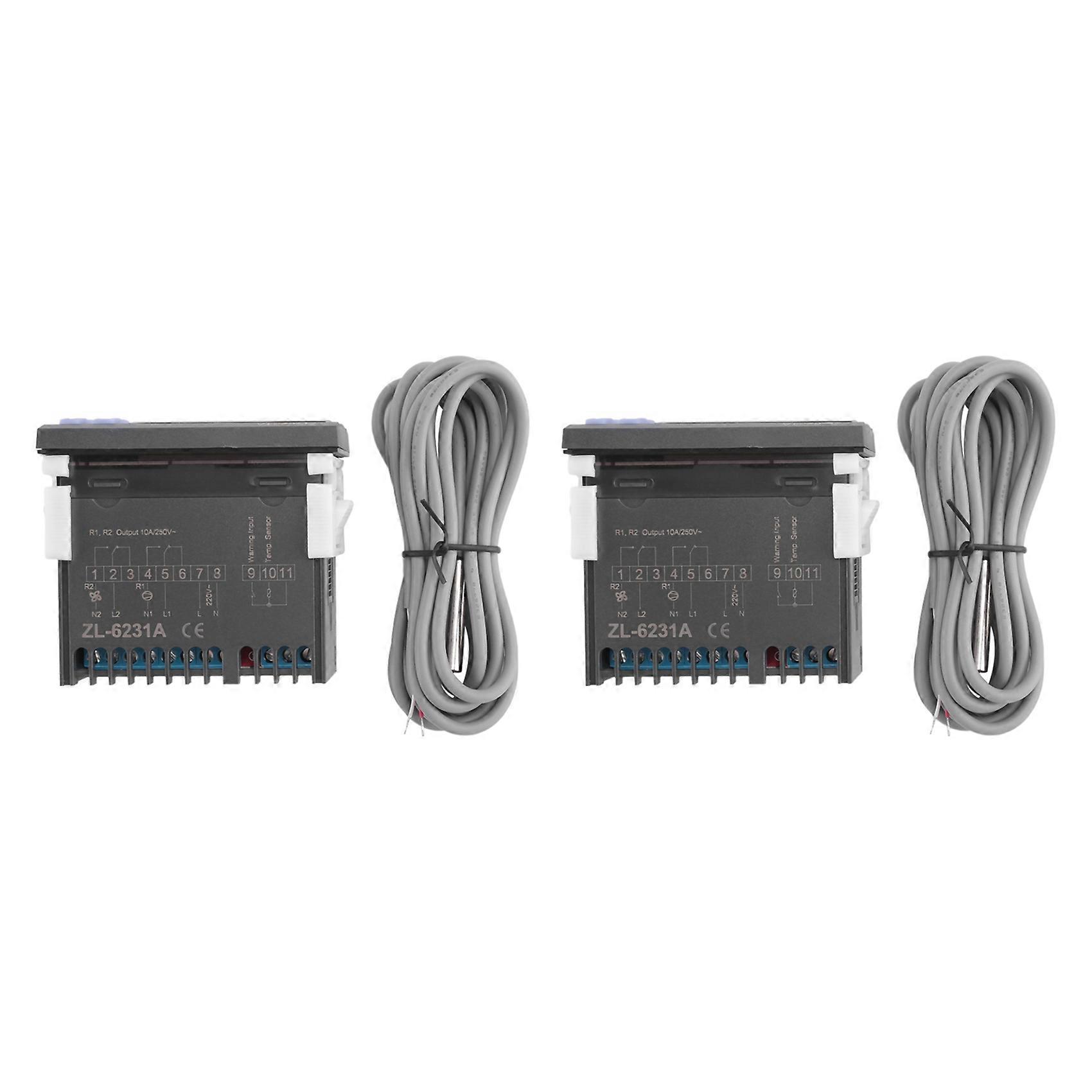 2X LILYTECH ZL-6231A, Incubator Controller, Thermostat with Multifunctional Timer, Equal to STC-1000, or W1209 + TM618N