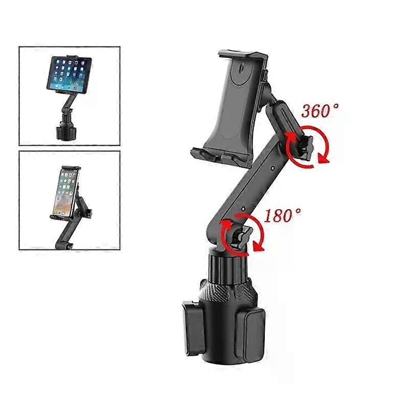 Car Tablet Cup Holder Mount 360 Adjcomtable Smartphone Holder with 270 Tilt Bar Triangular Base for RAM Mount Compatible Device