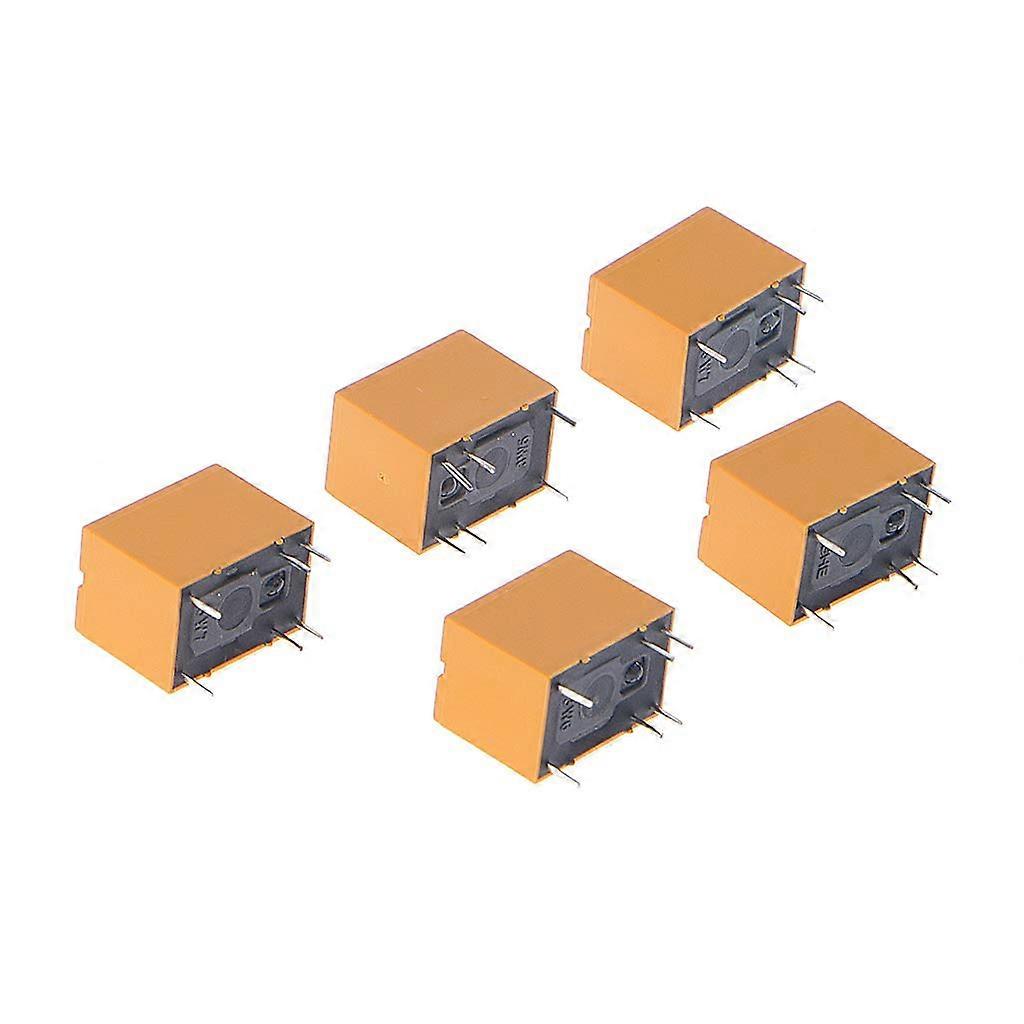 3V Relay HK4100F-DC3V-SHG 5 Pcs 6 Pins 3A 250V AC 30V DC Yellow Relay for Automation and Control Systems
