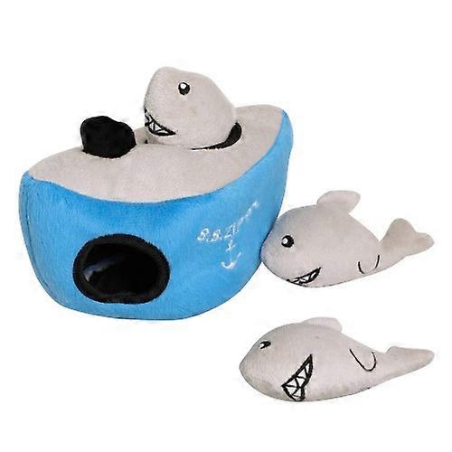 Ministry Of Pets Hide And Seek Sharks Plush Dog Toy