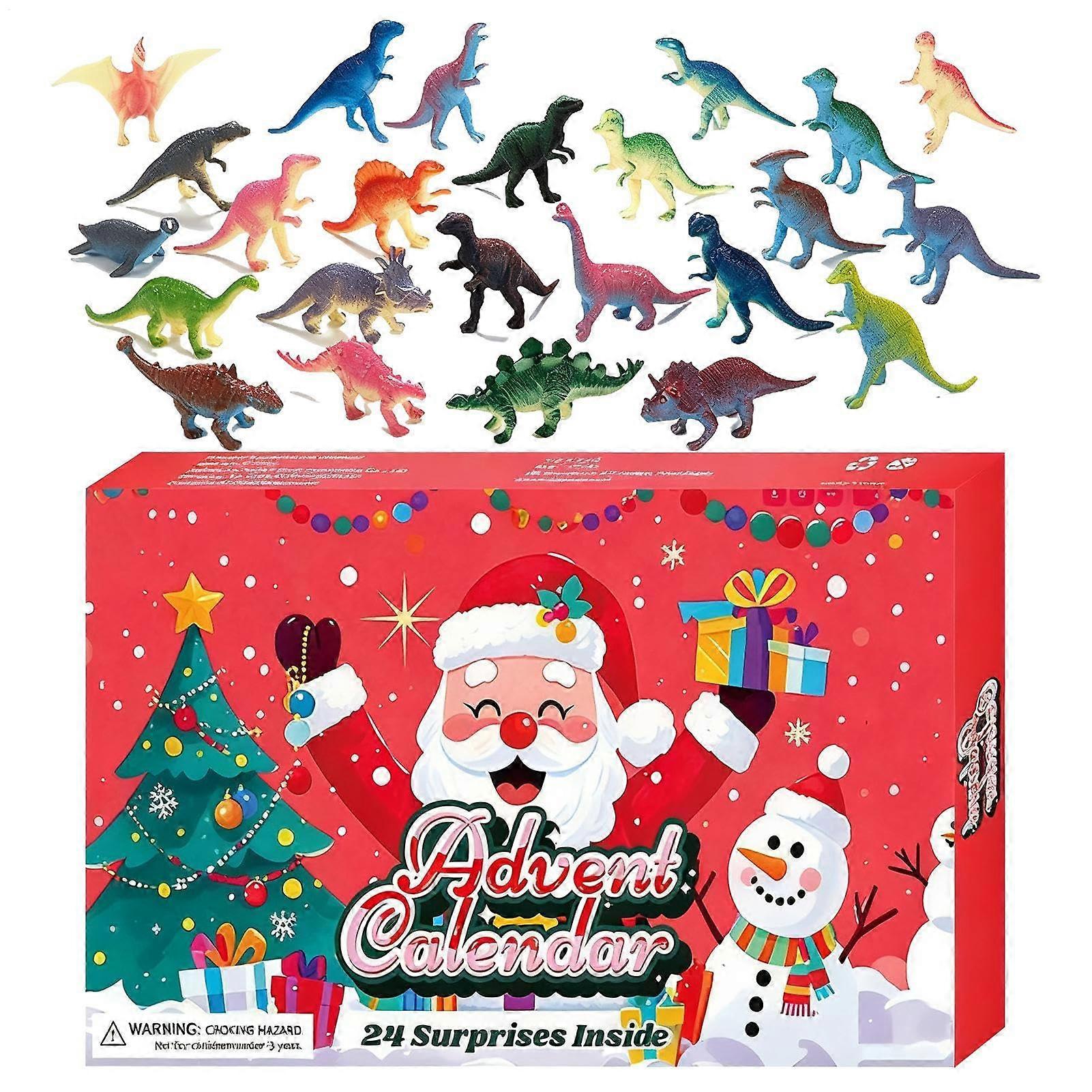 Dinosaur Advent Calendar 24Day Countdown with Realistic Figurines Educational Christmas Gift