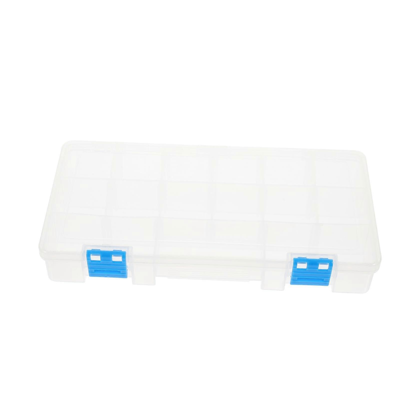 Plastic Storage Box with Clear Lid, MultiCompartment Tool Parts Organizer for Hardware and Electronics