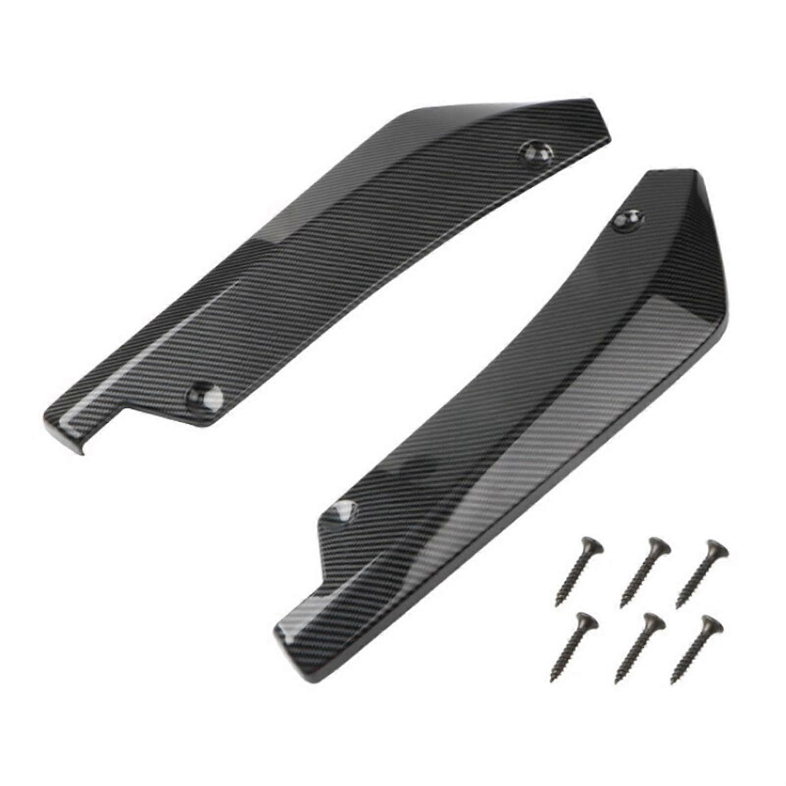 Universal Carbon Fiber Car Side Spoiler Kit 2pcs with Rear Bumper Protector for Speed Stability