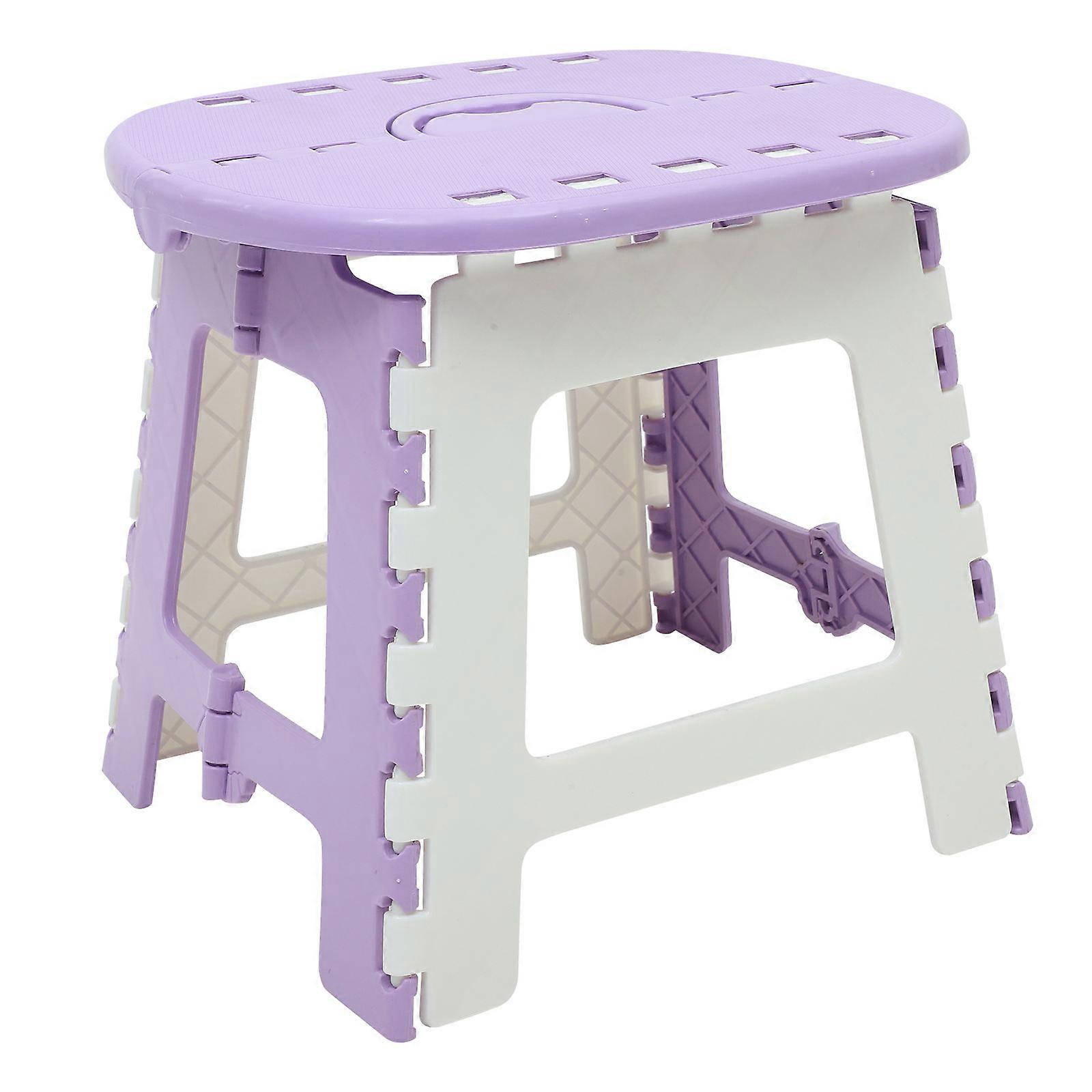 Plastic Foldable Stool Square Shape Anti-skid Pads Outdoor Enthusiasts 1Set