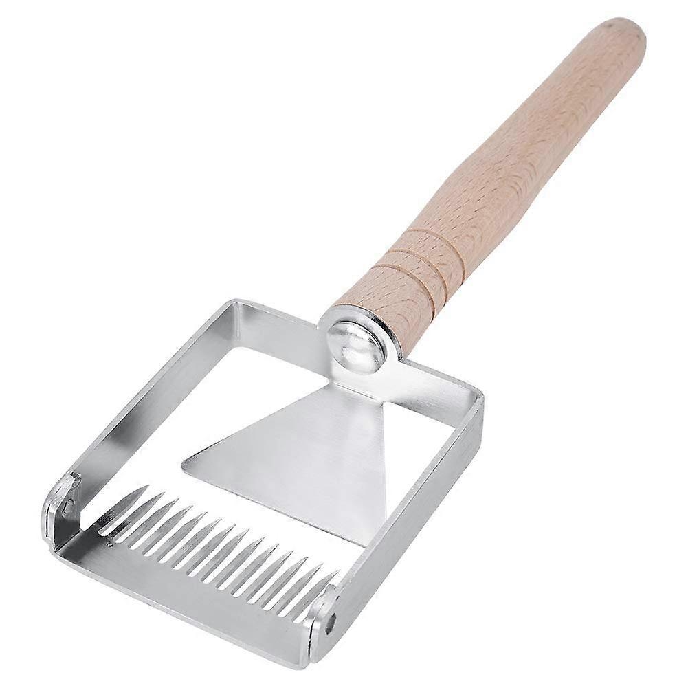Stainless Steel Beekeeping Uncapping Fork with Comfortable Wooden Handle Honey Scraper Tool