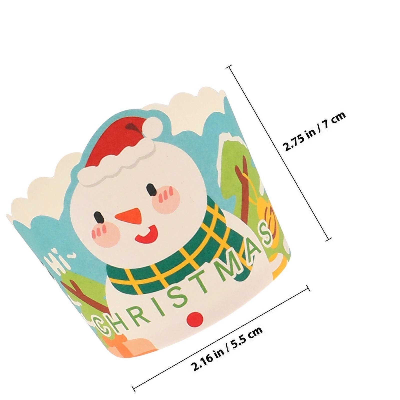 Christmas Cupcake Wrapper Paper Cups for 50Pcs Muffin Cup Holders