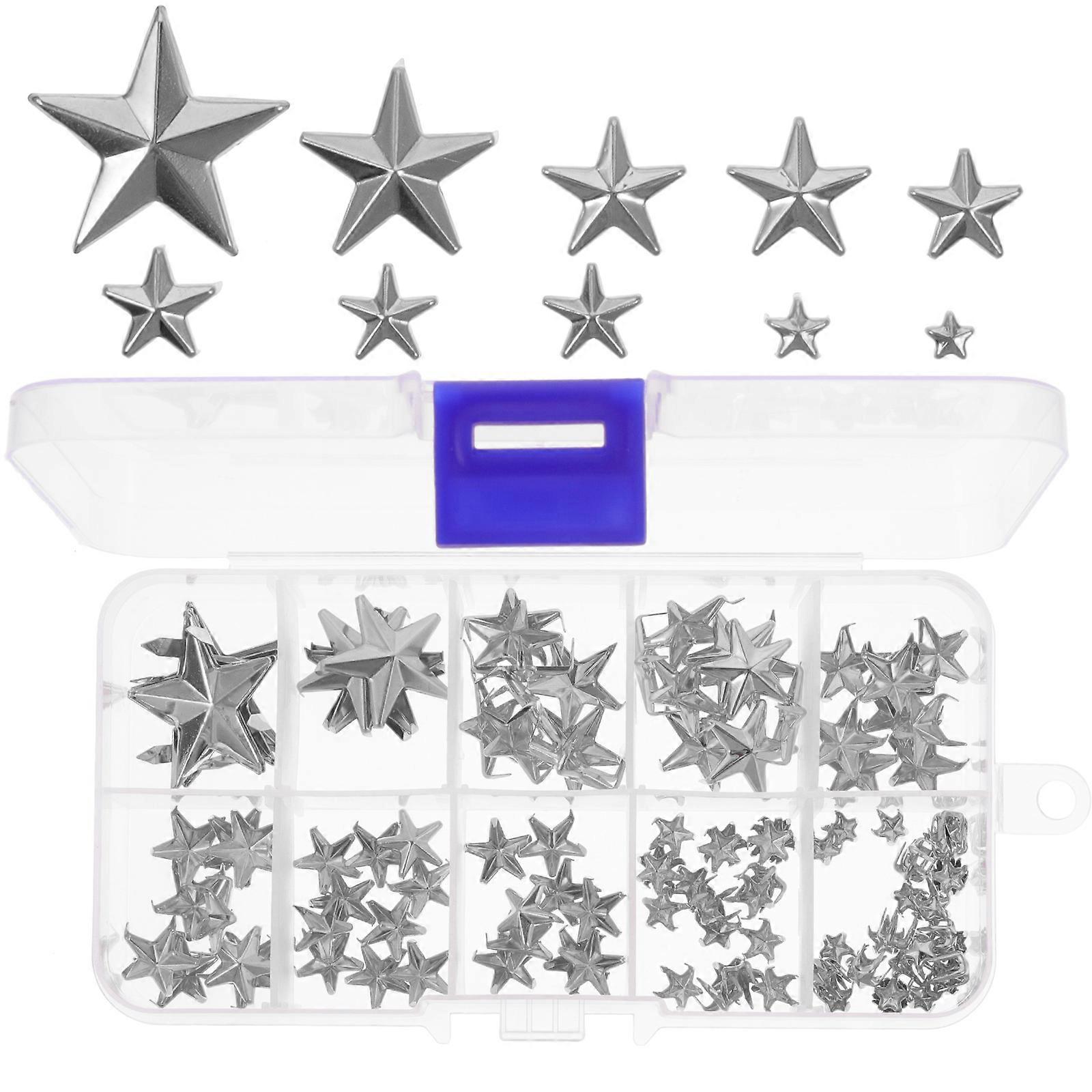 Silver Star Claw Studs Metal Rivets for Decor 150Pcs DIY Leathercraft