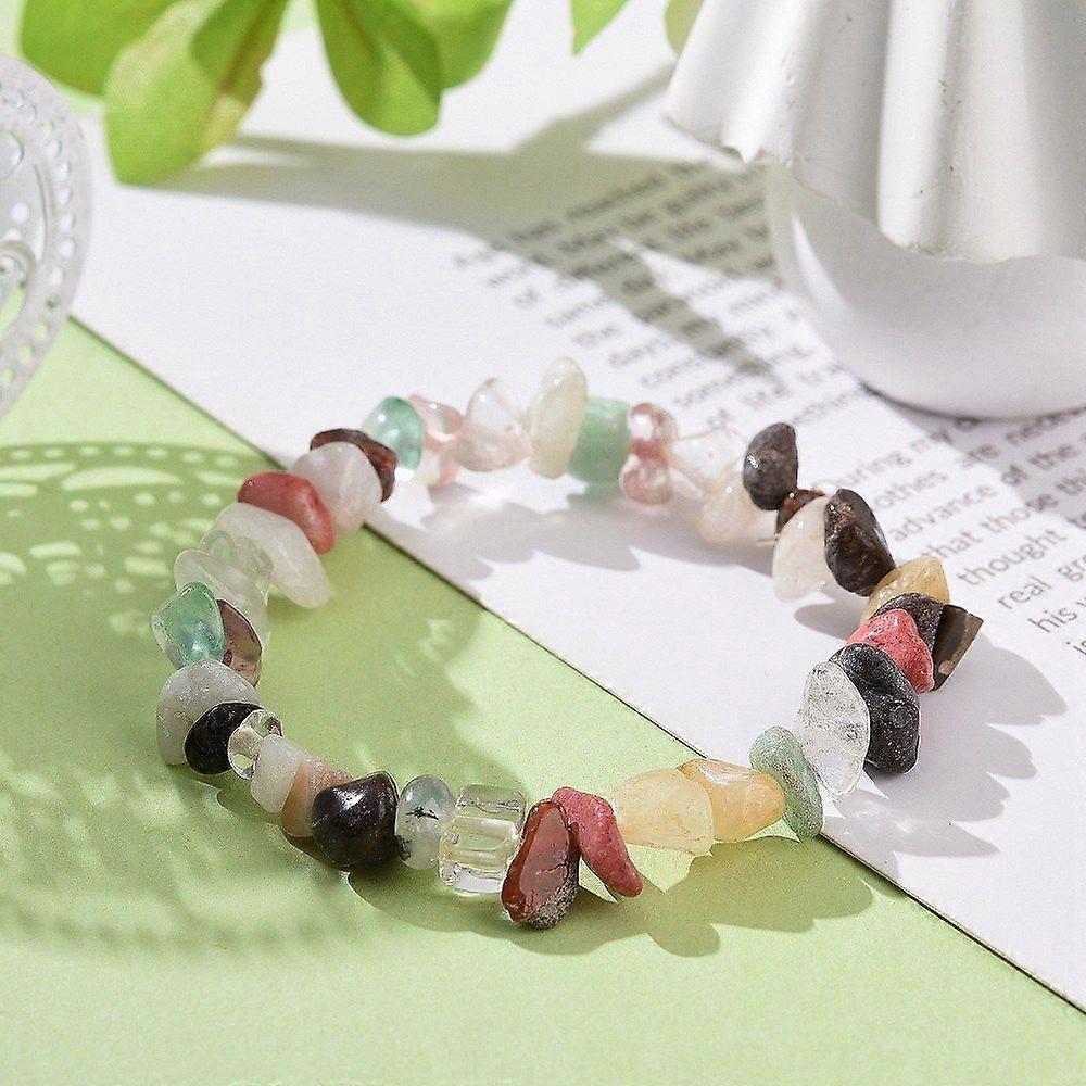 Mixed Gemstone Chips Stretch Bracelet for Kids Inner Diameter: 1-7/8 inch(4.9cm)