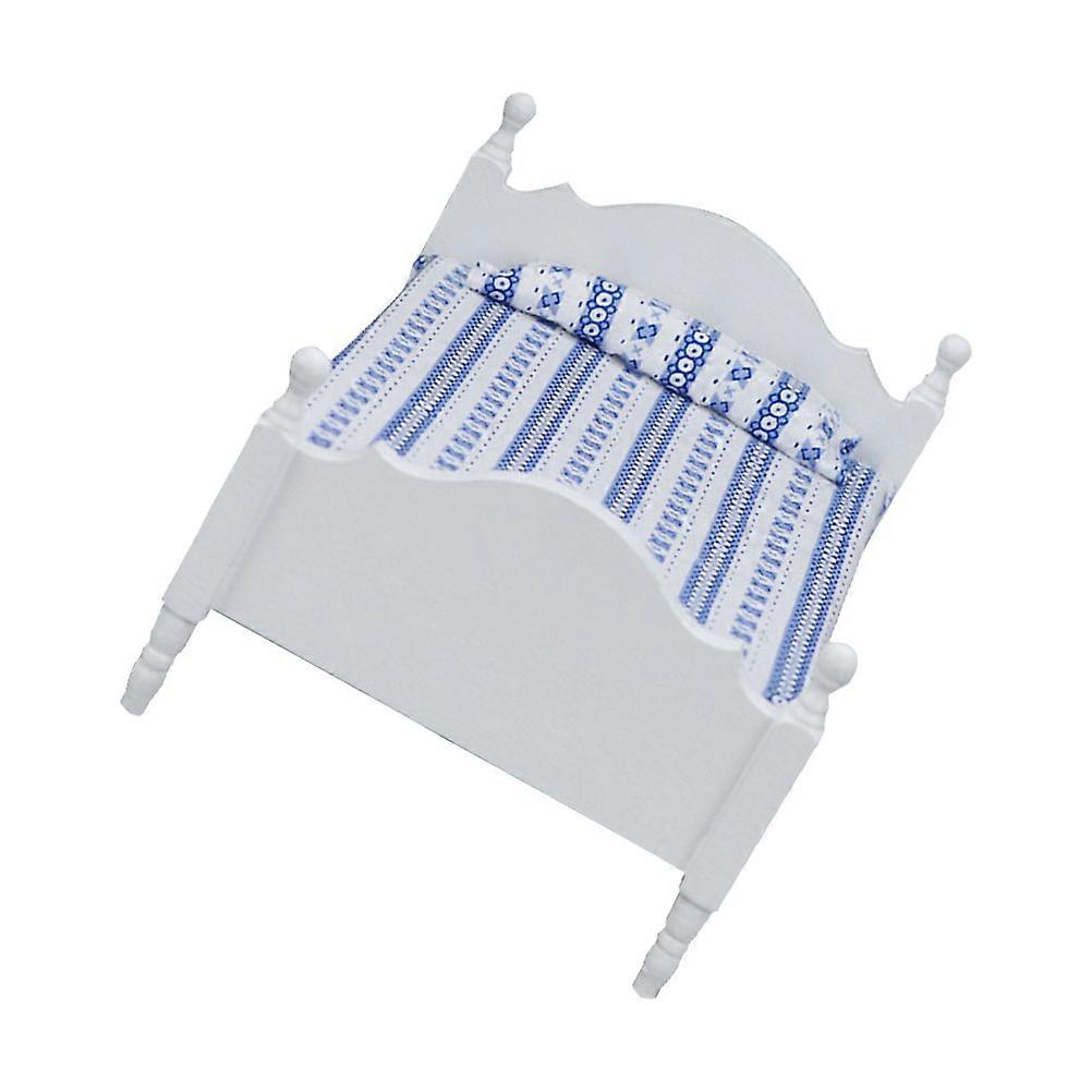 Mini Single Bed Model for Decor Realistic Mini Bed Doll House Accessory