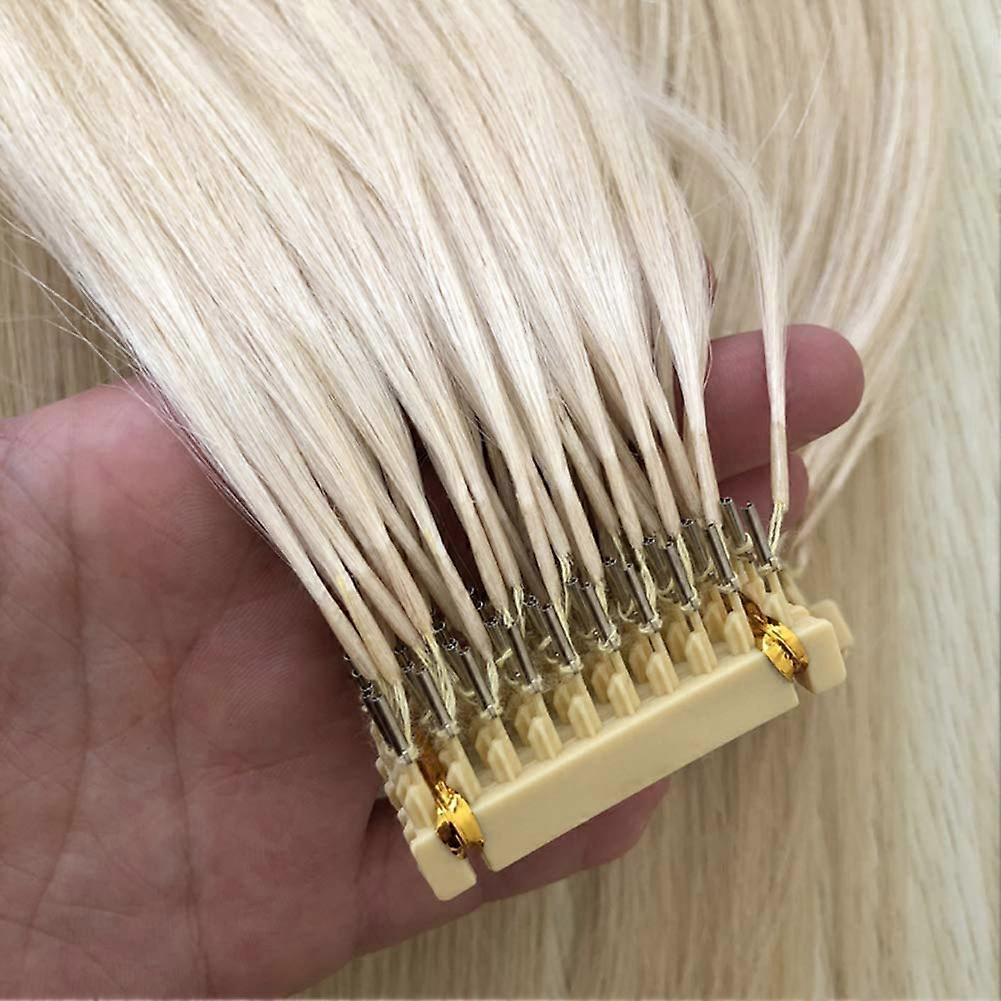 18 Inch Blonde Human Hair Extensions 6D Quick Install Invisible Track Connection 10 Rows