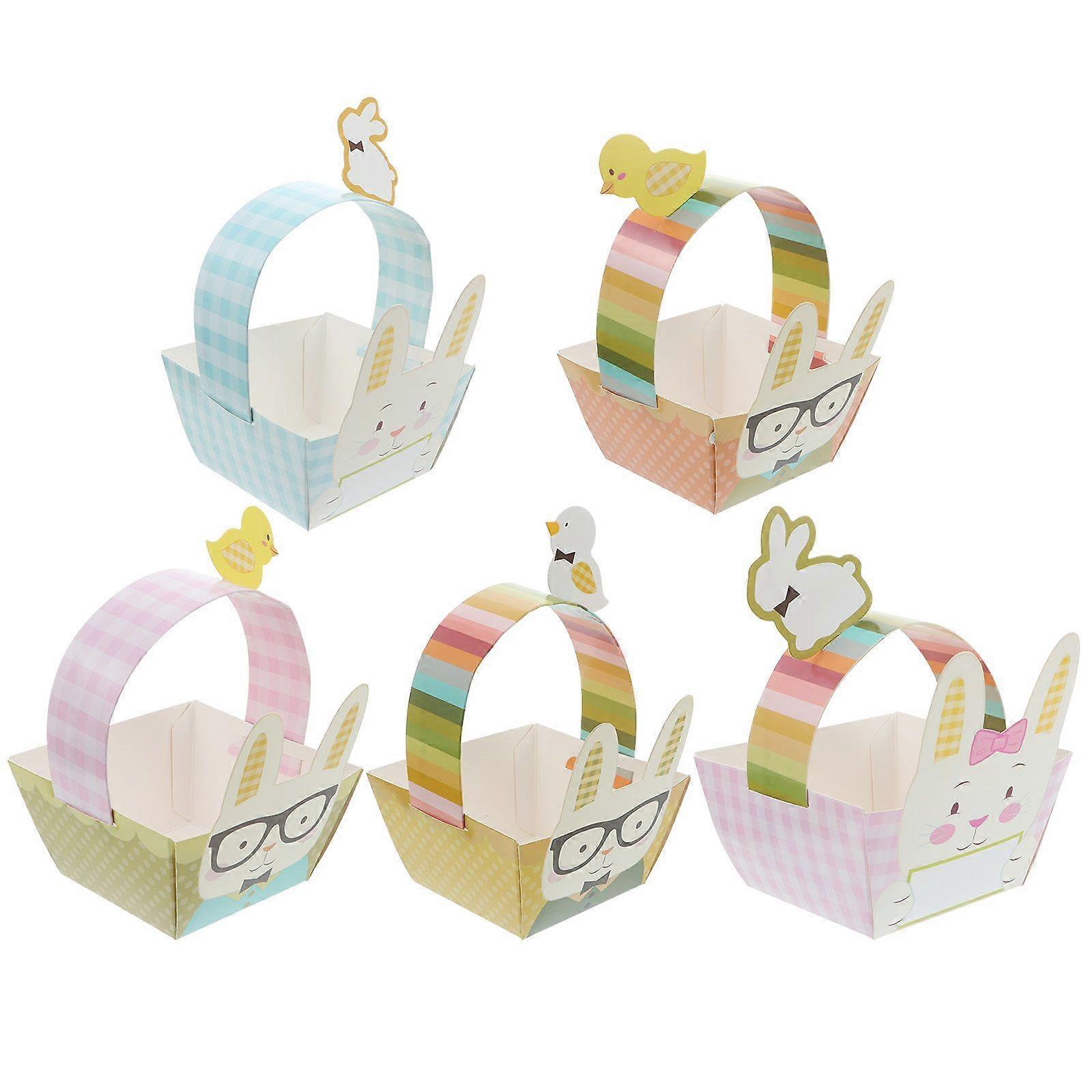 5Pcs Portable Easter Gift Packing Box Easter Fruit Toys Storage Case for Party