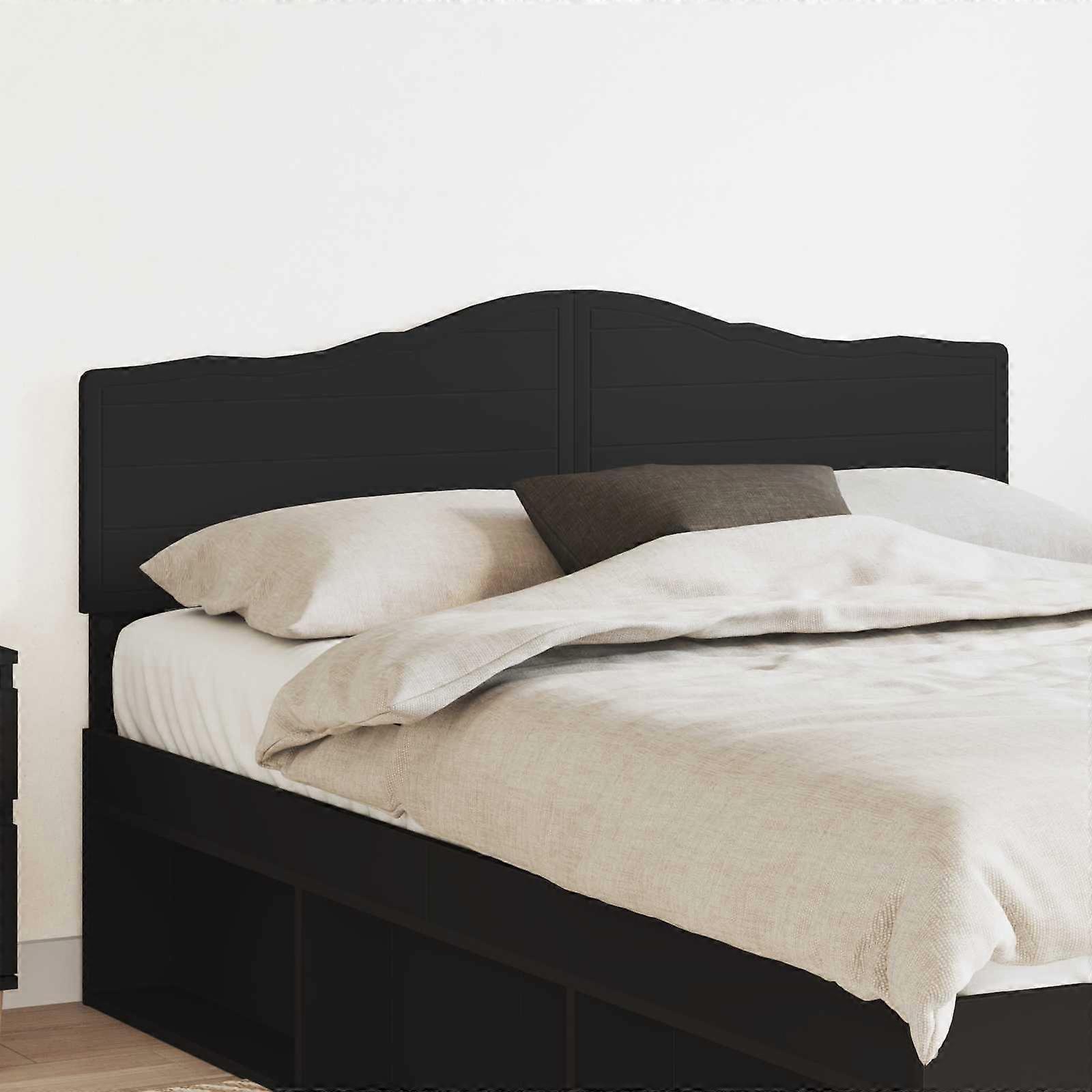 Kopfteil Schwarz Eichen-Optik 160 cm Holzwerkstoff