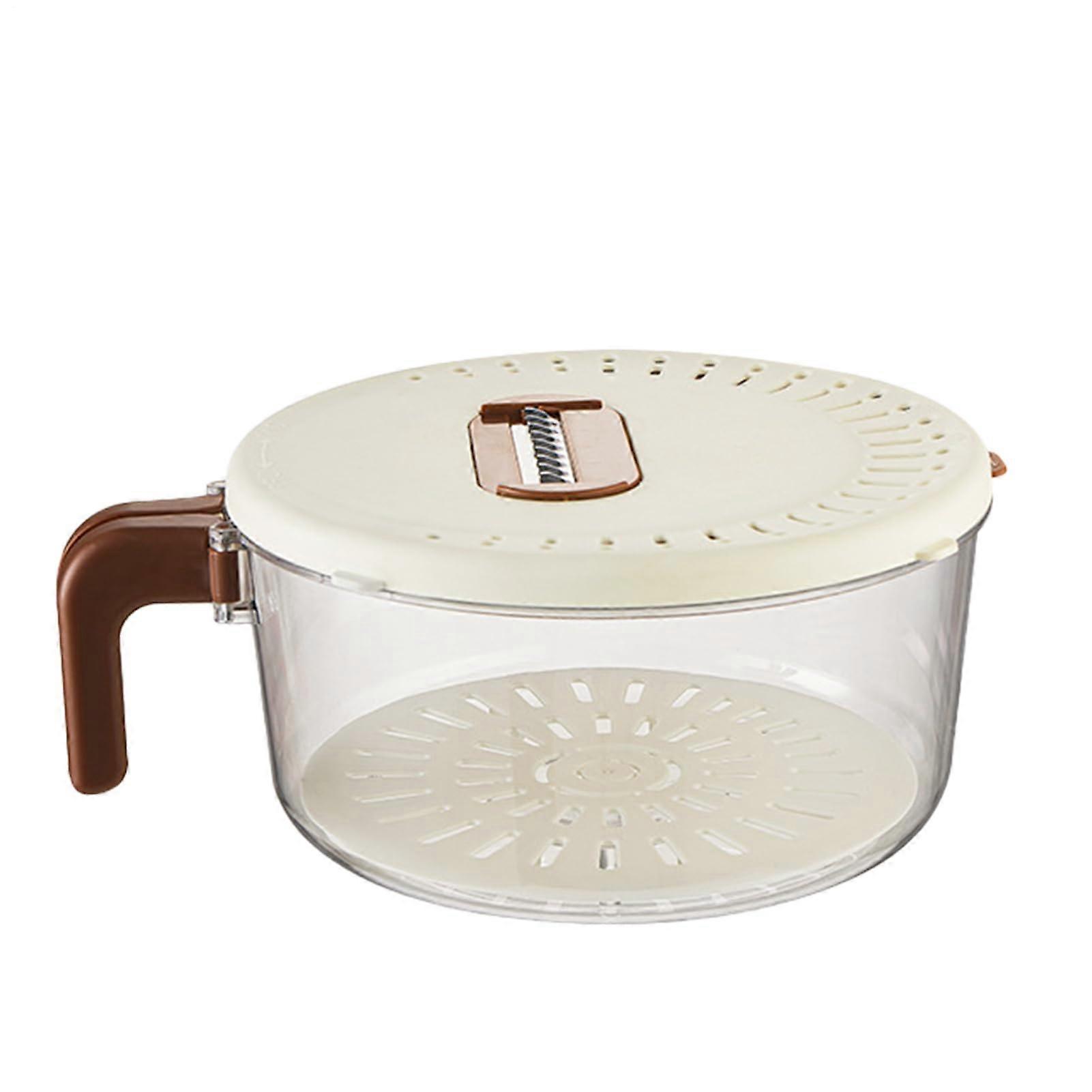 Vegetable Strainer Bowl with Foldable Handle, Double Layer Fruit Washing Bowl for Kitchen Camping