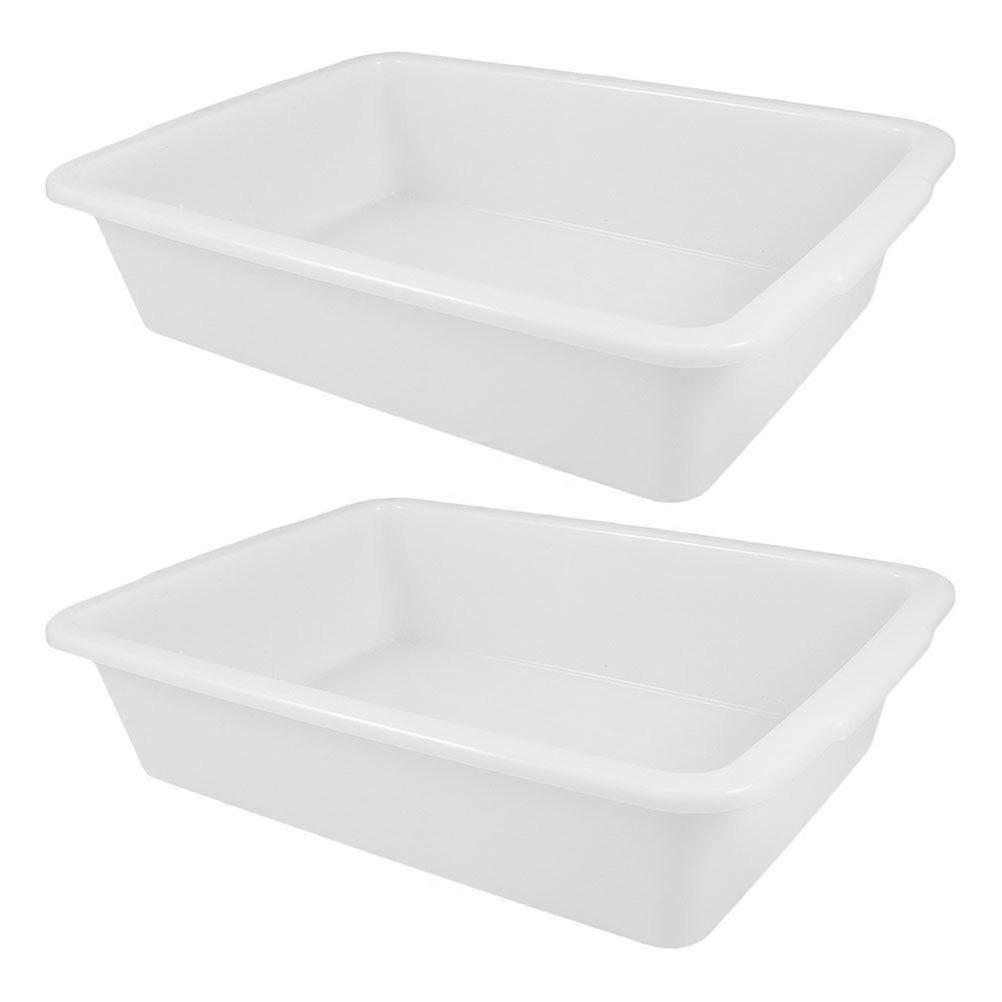 2pcs Plastic Laboratory Tray Rectangular Lab Plate Plastic Storage Container Chemical Experiment Supplies
