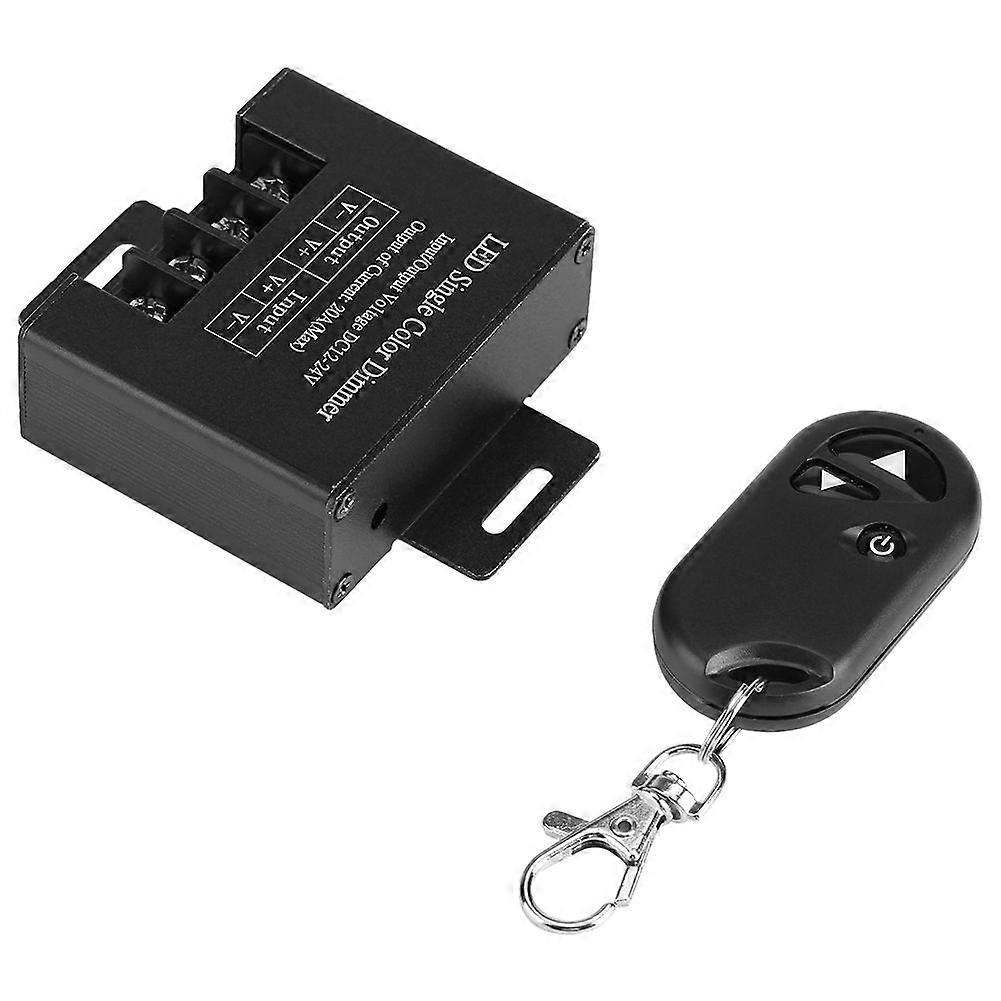 12-24V DC 20A Single Color LED Dimmer Switch + 3-Button Wireless Remote Control