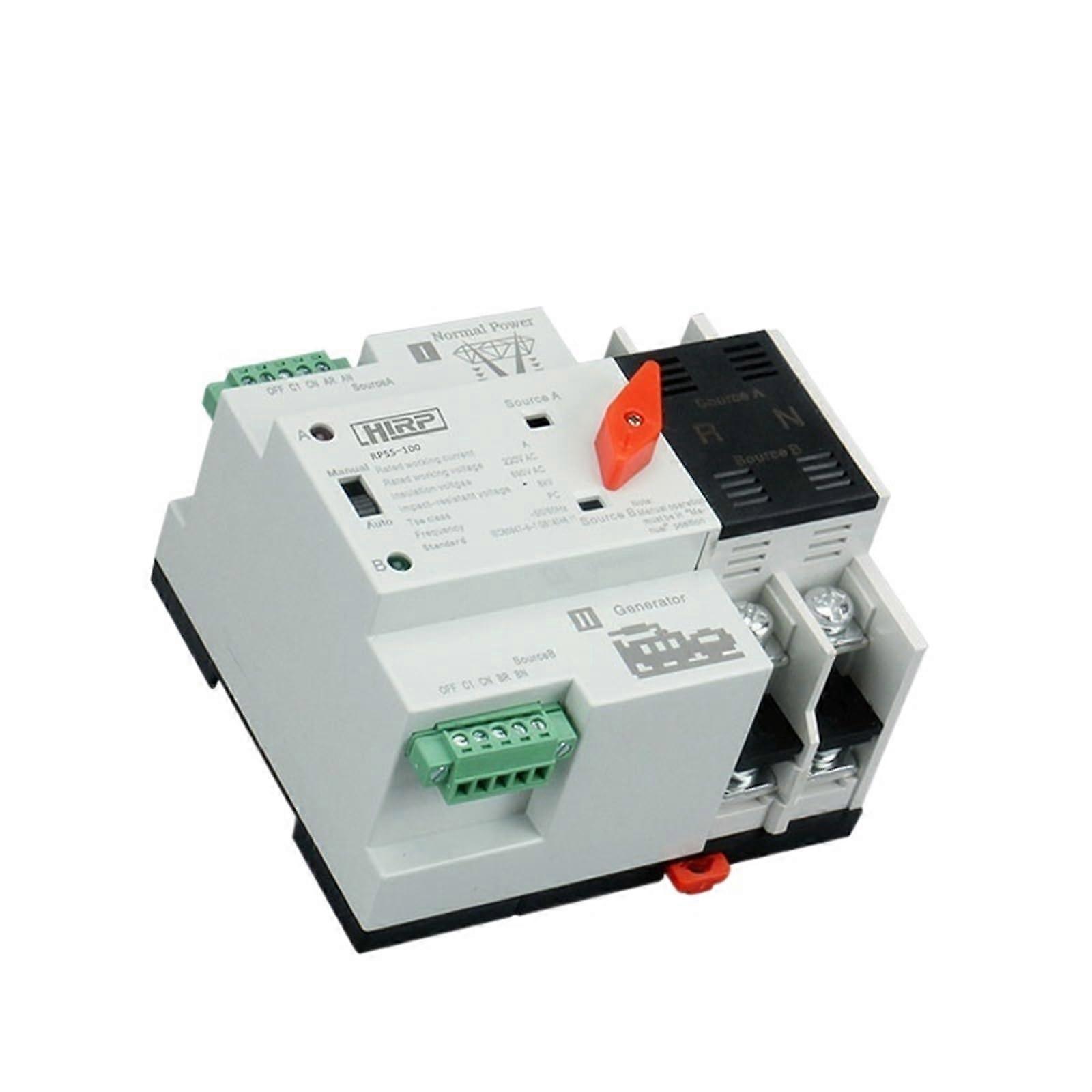 RP5S100 2 Pole Automatic Transfer Switch for Generator, Safe Circuit Isolation, Quick Load Switching