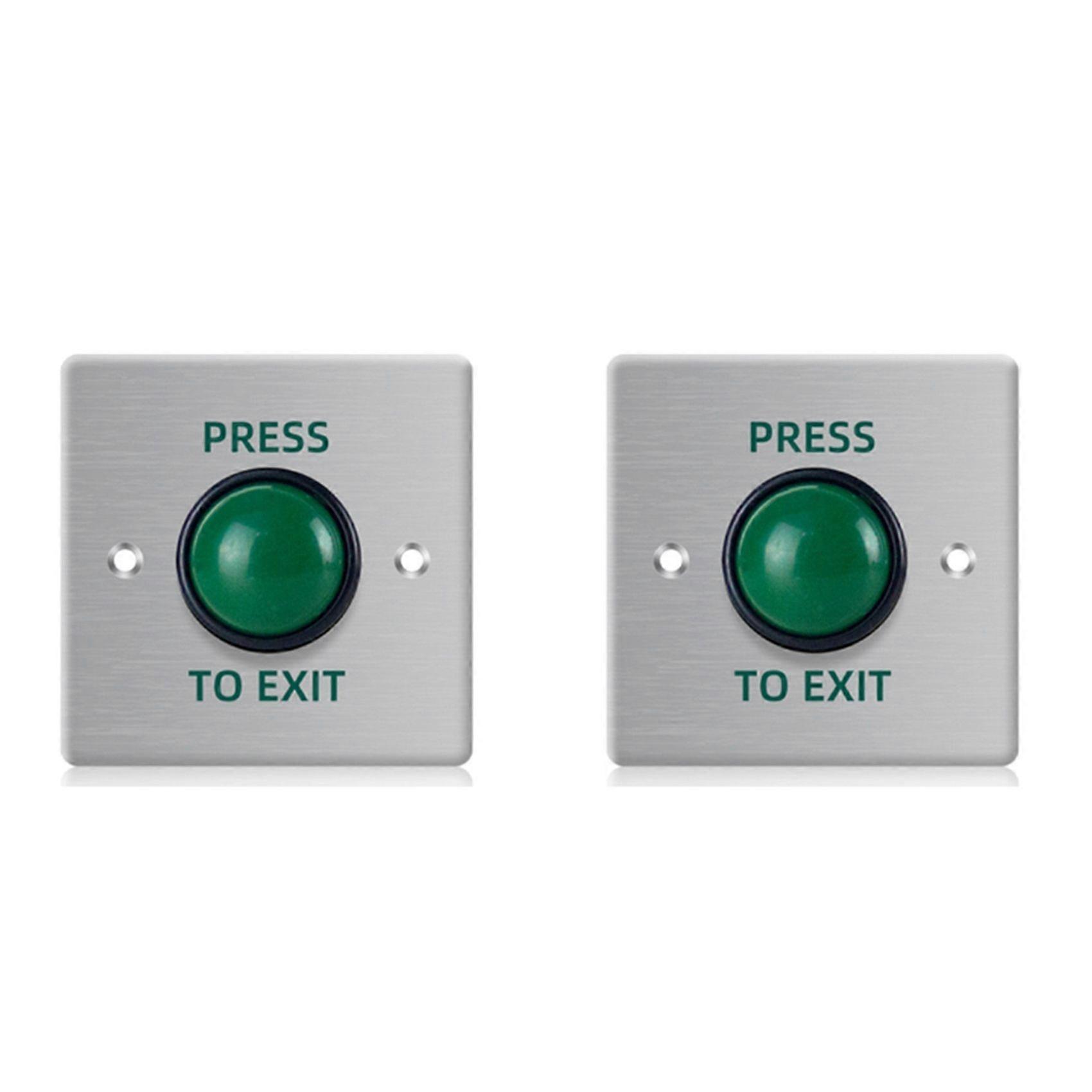 2X Door Exit Push Button Release Switch Opener Stainless Steel Panel for Door Access Control System Entry Open