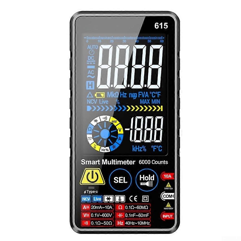 Digital Multimeter 615 with Smart Touch, NCV, Temperature Measurement for Engineering and Maintenance