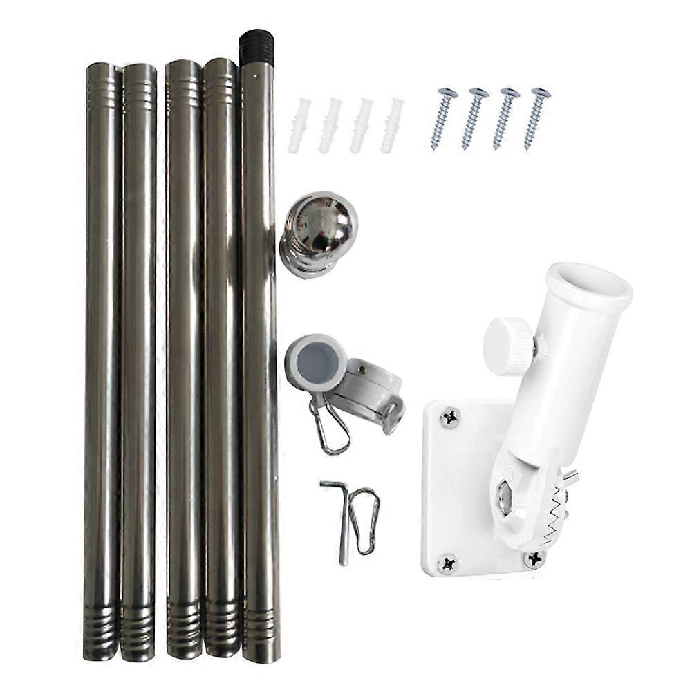 6.4Ft Flag Pole+Adjustable Bracket for Garden for House