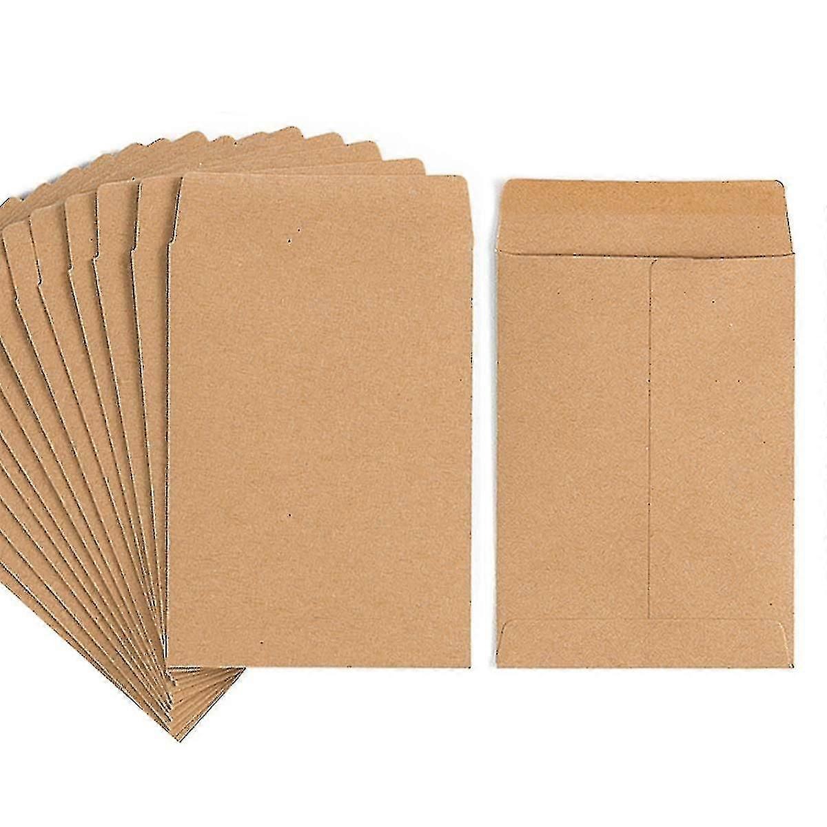 100pcs Kraft Envelopes Self-adhesive Seed Envelopes Small Items Stamps Storage Packets Envelopes