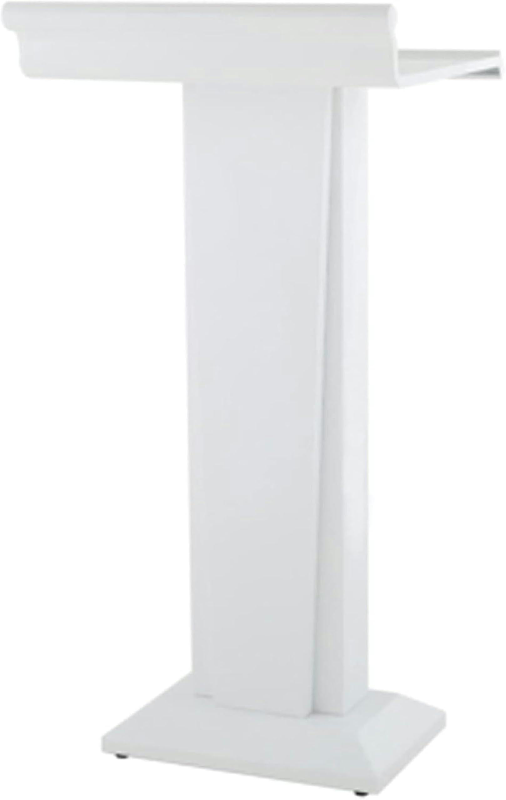 Stainless Steel Podium Stand with Adjustable Height, Wide Base and Spacious Desktop for Presentations