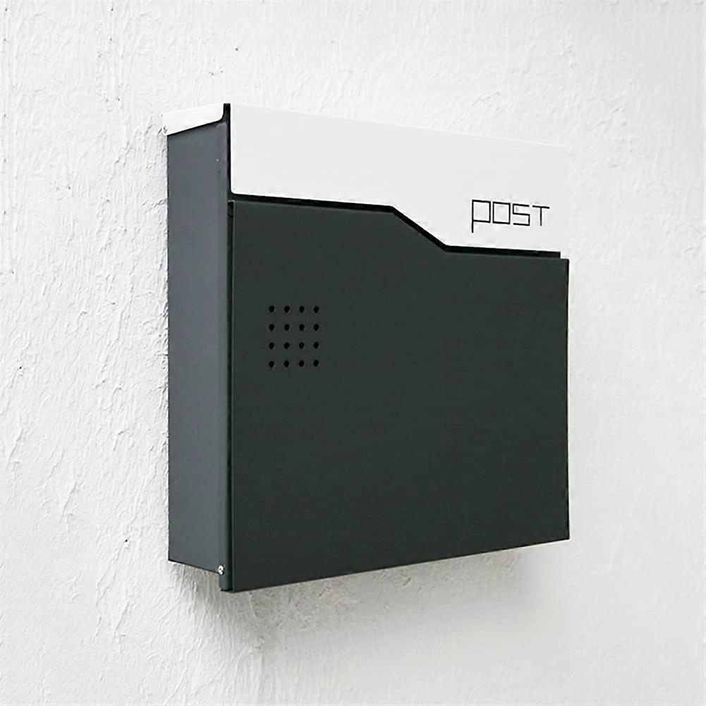 Locking Wall Mounted Mailbox with Keys and Newspaper Holder for Secure Residential Use