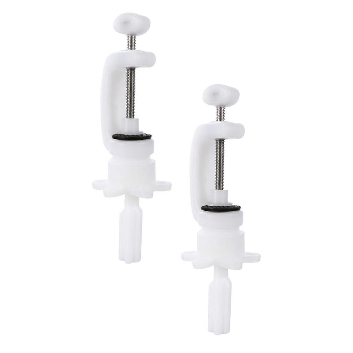 2Pcs Adjustable Mannequin Head Stand for Wig Styling with Stable Desktop Table Clamp White