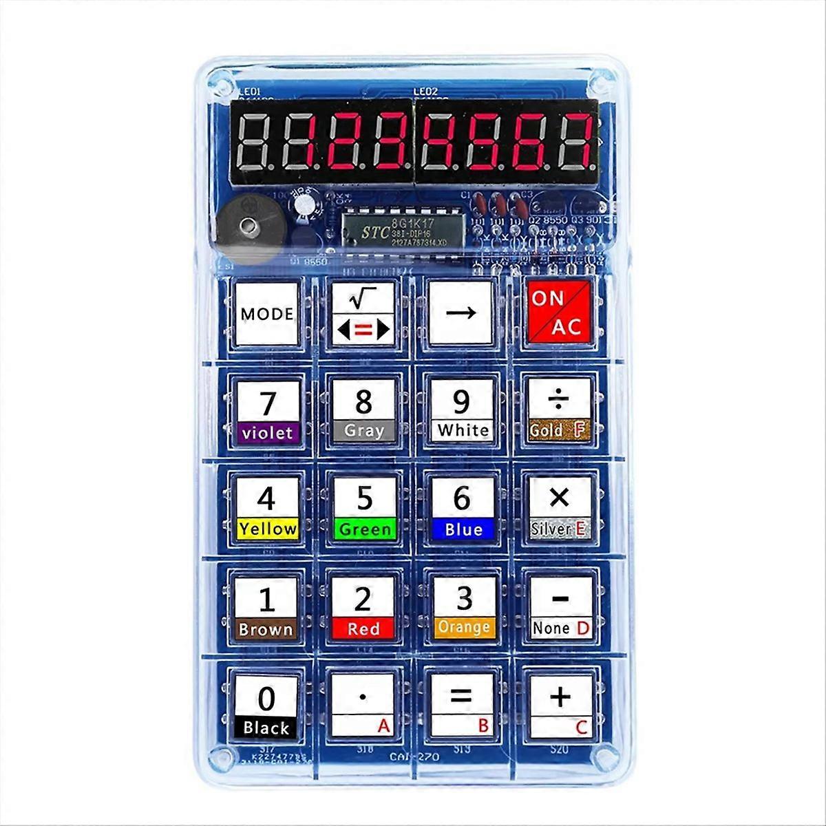 DIY Electronic Kits LED Digital Tube Calculators 51 Microcontroller Control Resistance Conversion So