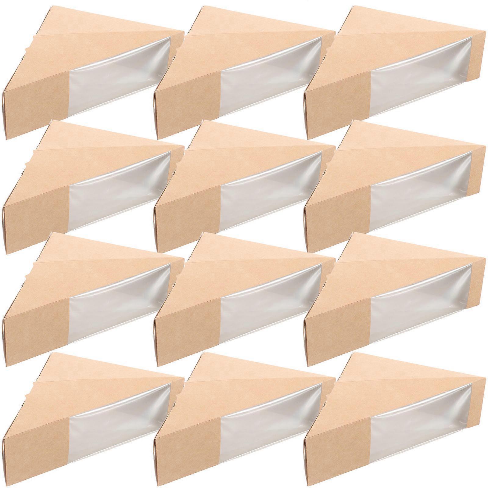 Sandwich Wrapping Box Triangle Paper Boxes for Packing 50Pcs Beige Durable