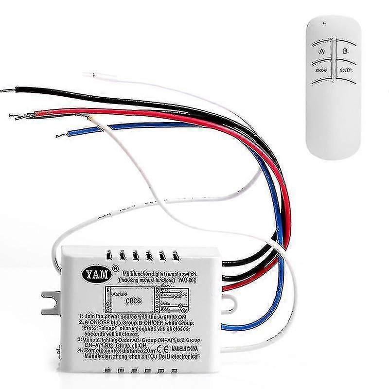 2 Channel Wireless Light Switch Remote Control Receiver Transmitter