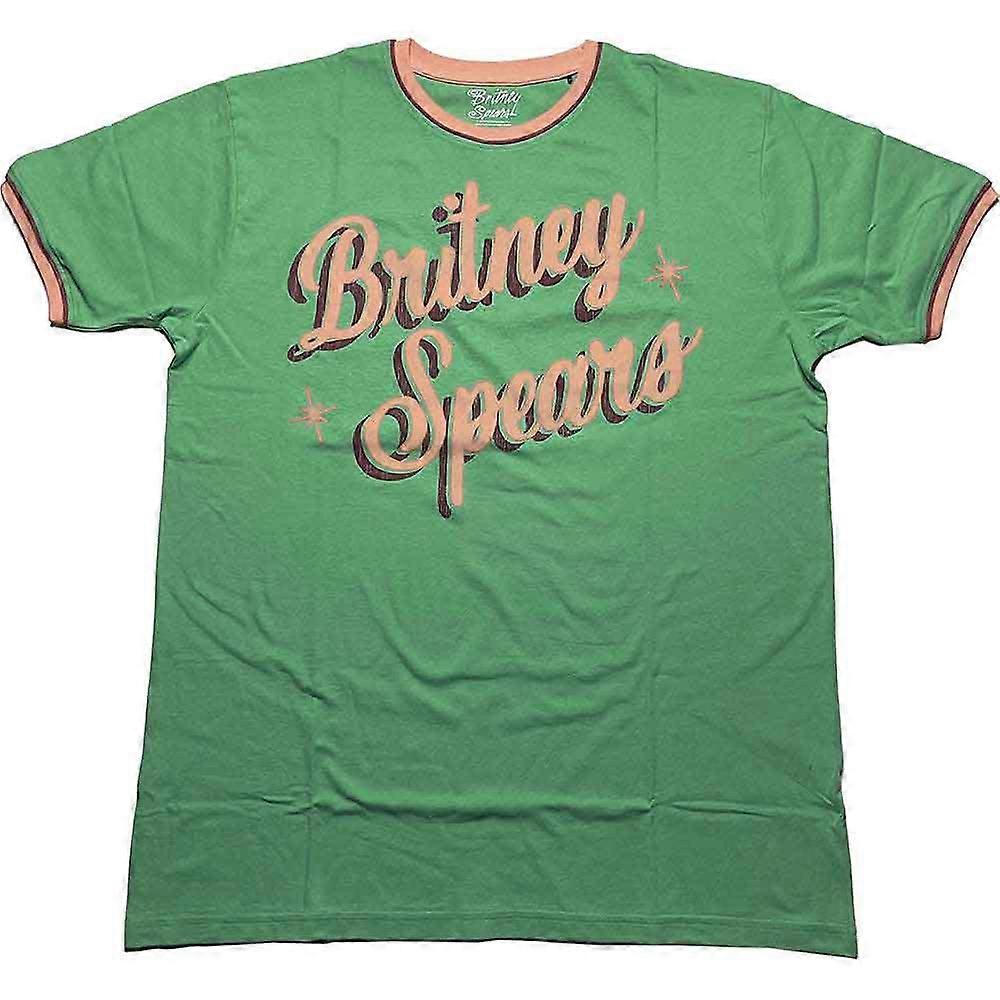 Britney Spears Retro Text Ringer T Shirt
