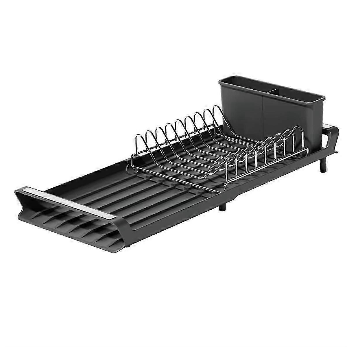 Extendable Dish Drying Rack with Draining Tray, Draining Storage Rack for Tableware Sink, Includes 2 SH