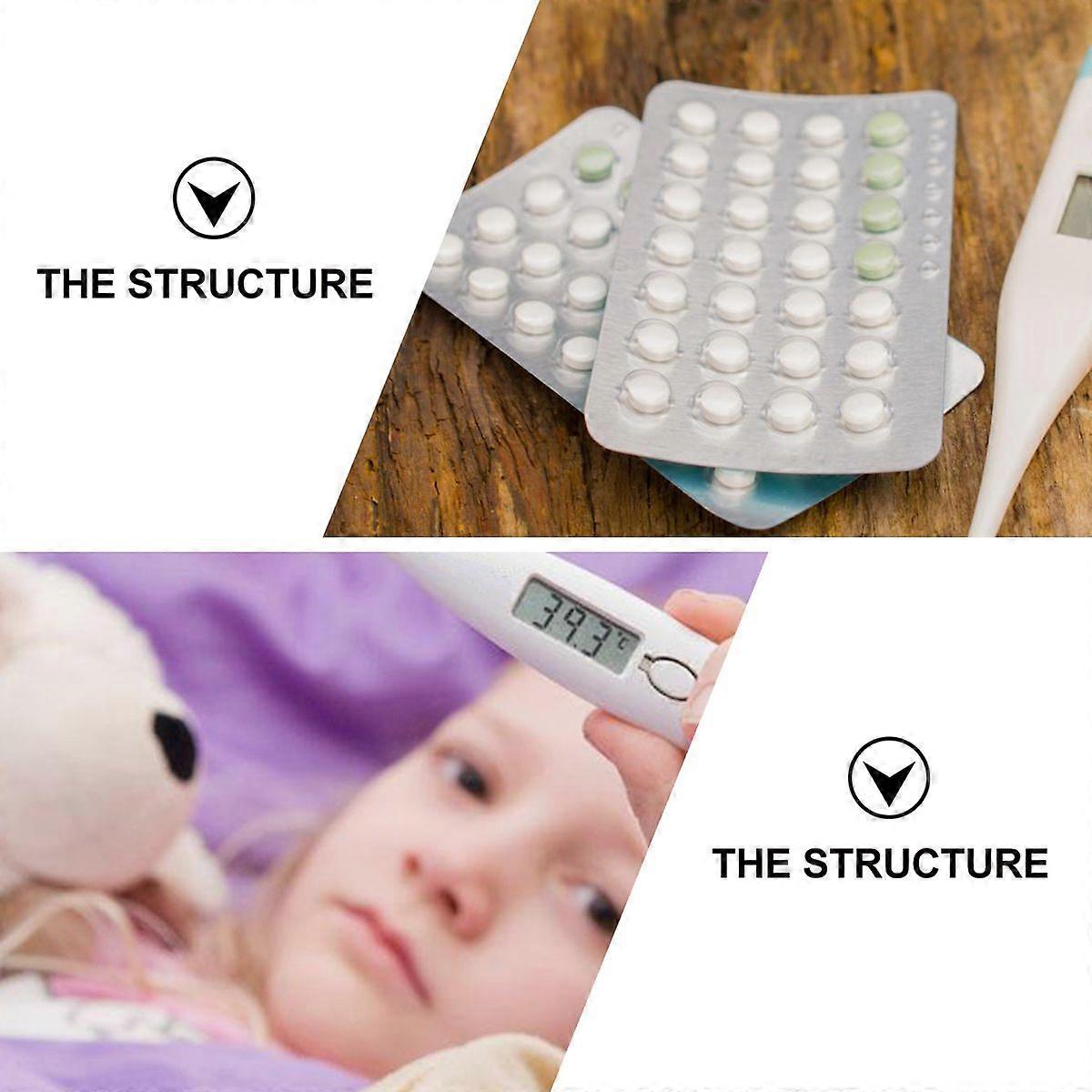 2pcs Thermometer Box Small Plastic Temperature Measurement Tool Box Digital Thermometer Storage Case